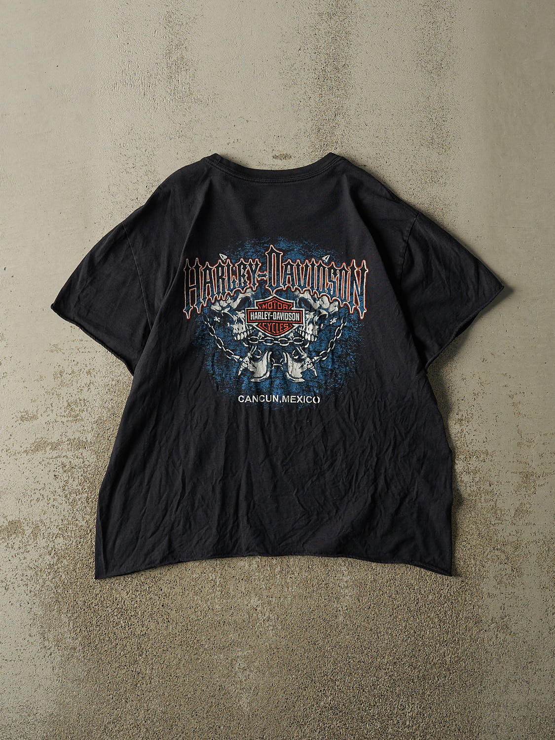 Vintage Y2K Black Harley Davidson Cancun Mexico Tee (M/L)
