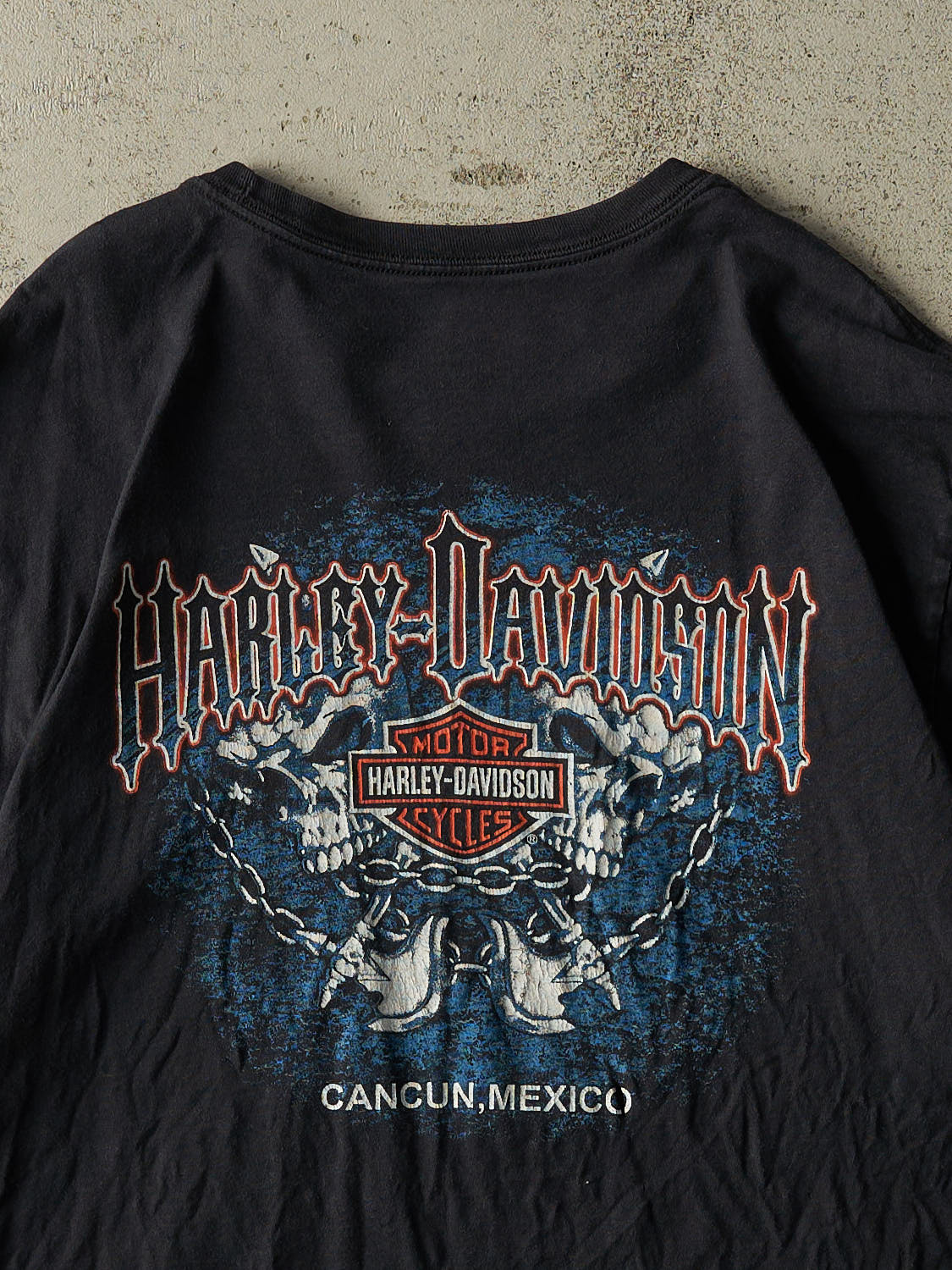 Vintage Y2K Black Harley Davidson Cancun Mexico Tee (M/L)