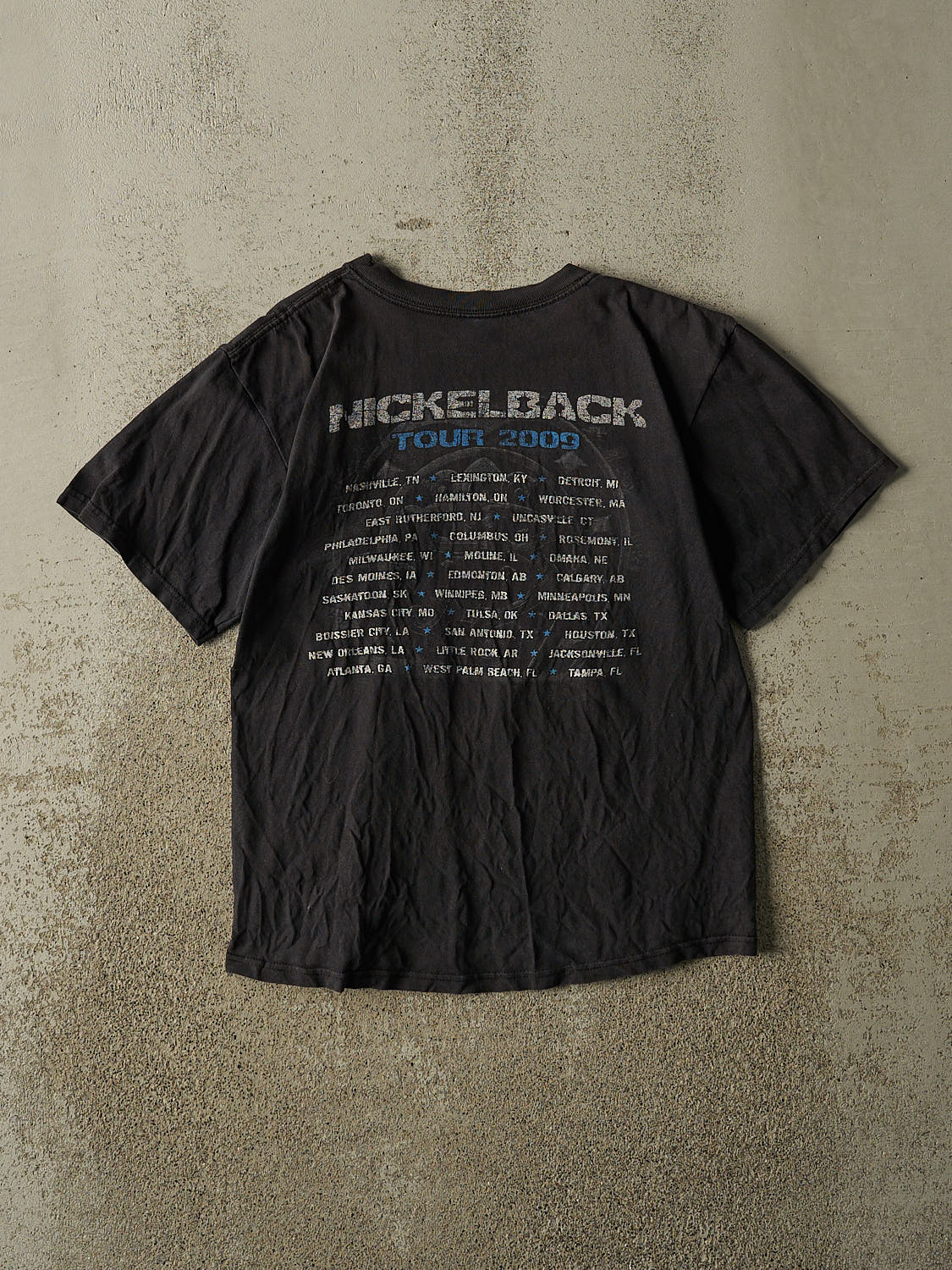 Vintage 09' Faded Black Nickelback Tour Tee (S/M)