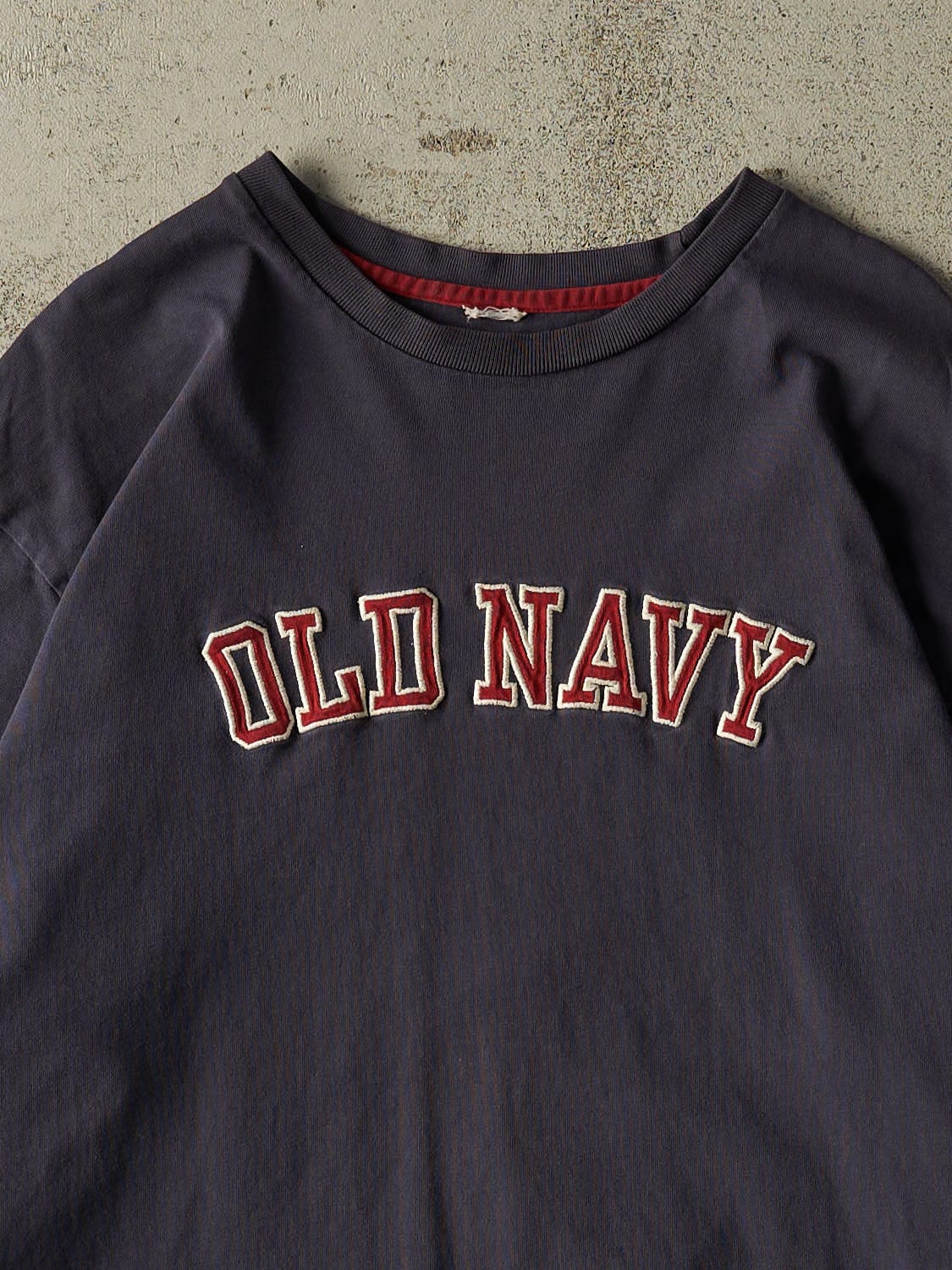 Vintage 90s Navy Blue Old Navy Embroidered Long Sleeve (XL)
