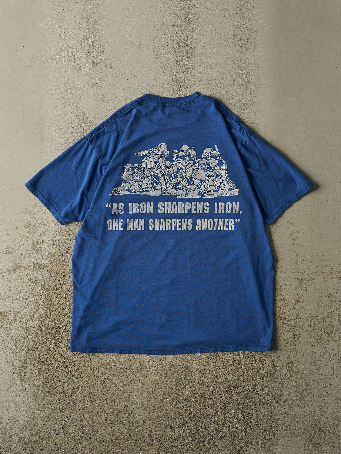 Vintage 80s Blue Caruthers Raiders Football Tee (XL)