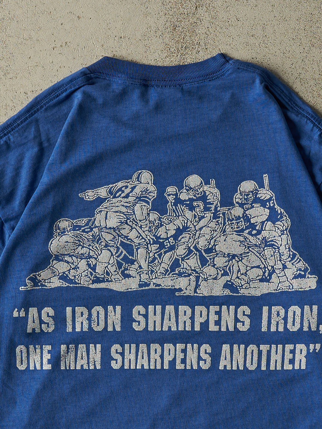 Vintage 80s Blue Caruthers Raiders Football Tee (XL)