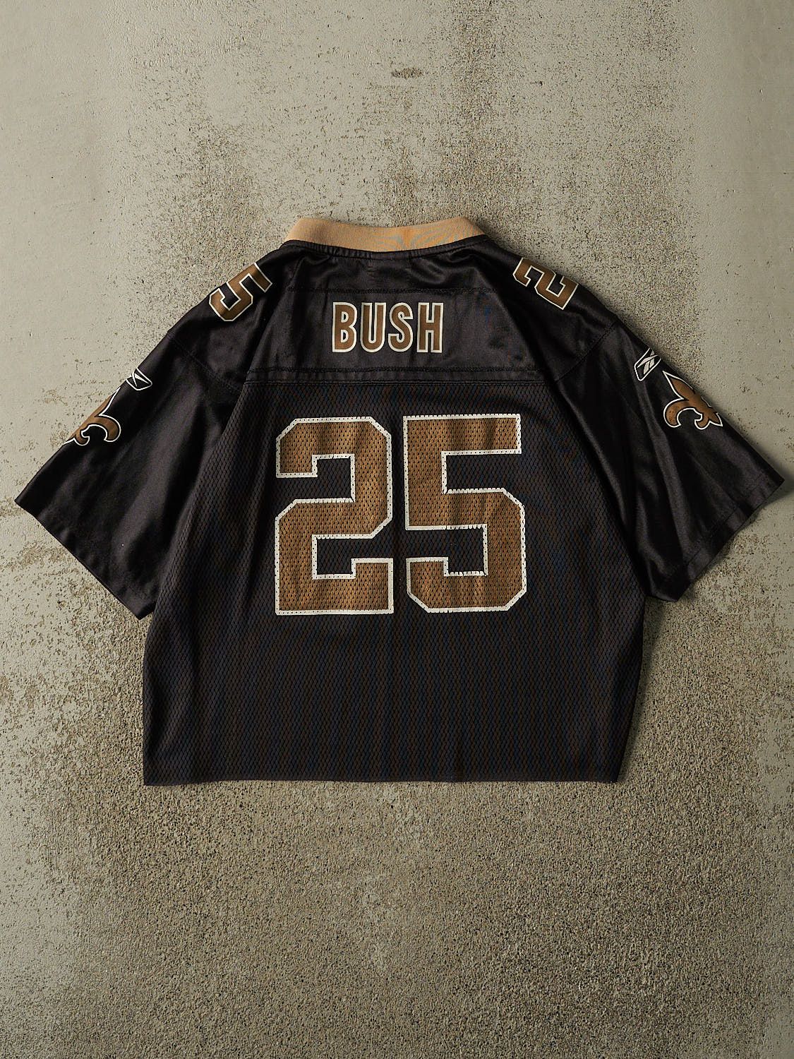 Vintage Y2K Black New Orleans Saints #25 Bush Football Jersey (XS/S)
