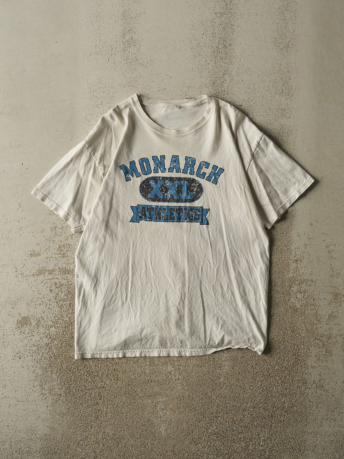Vintage Y2K Beige Monarch Athletics Tee (M/L)