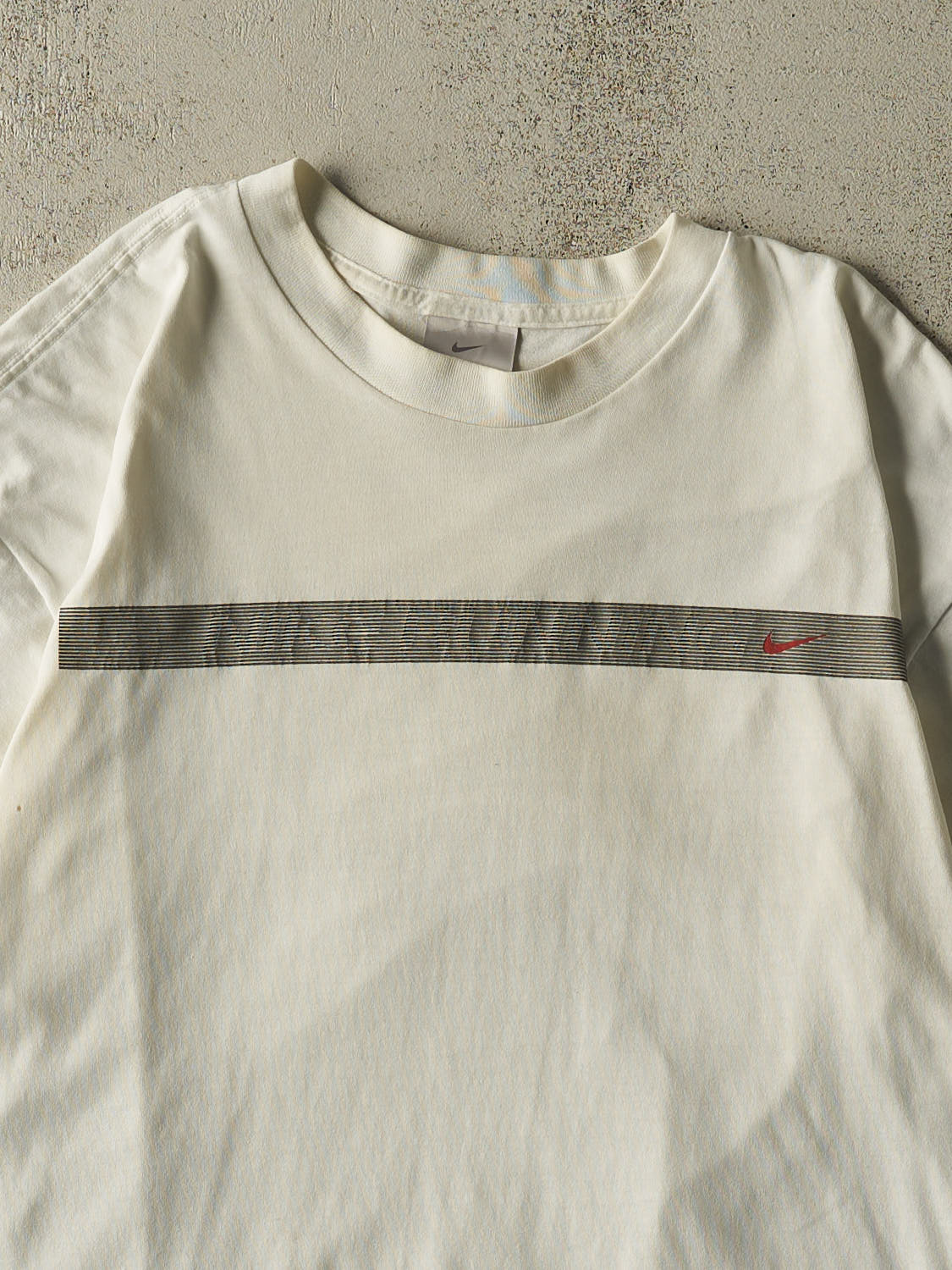 Vintage Y2K White Nike Running Tee (L)