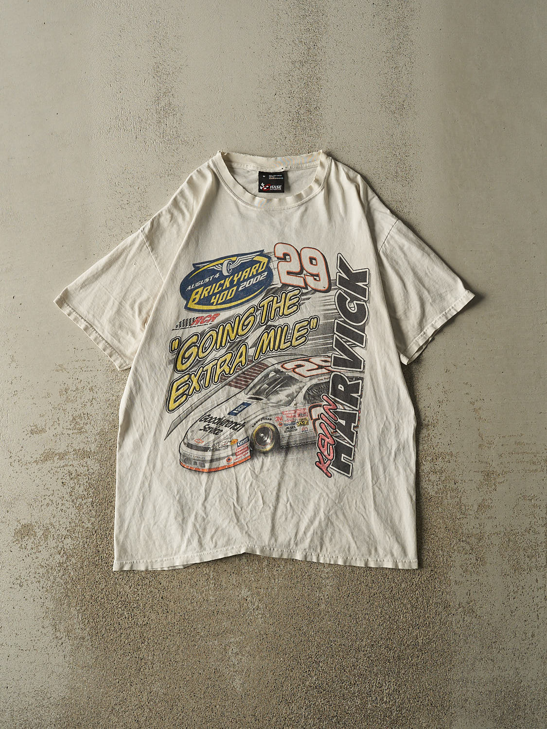 Vintage 02' White Kevin Harvick Nascar Racing Tee (L/XL)