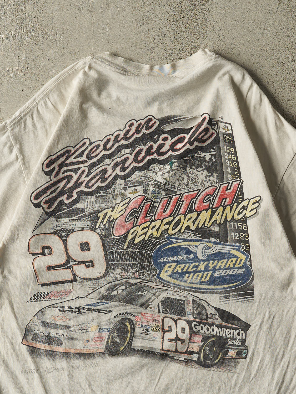 Vintage 02' White Kevin Harvick Nascar Racing Tee (L/XL)