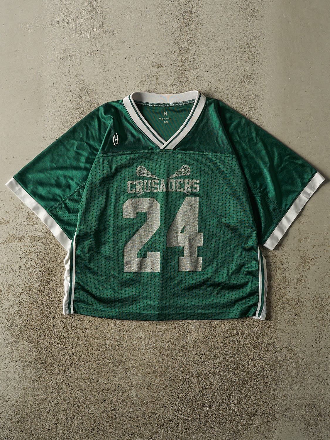 Vintage Y2K Green Crusaders #24 Lacrosse Jersey (S/M)