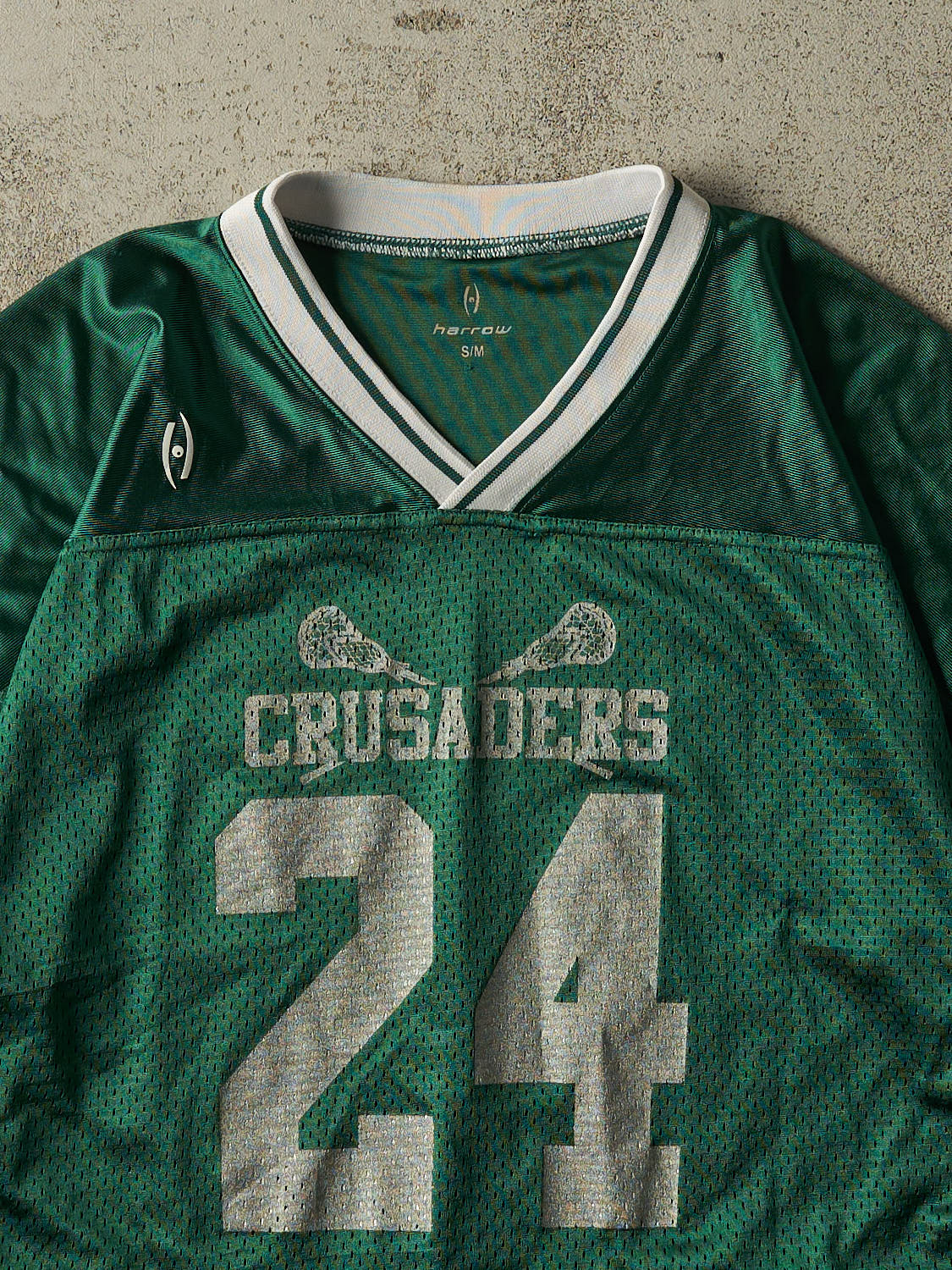 Vintage Y2K Green Crusaders #24 Lacrosse Jersey (S/M)