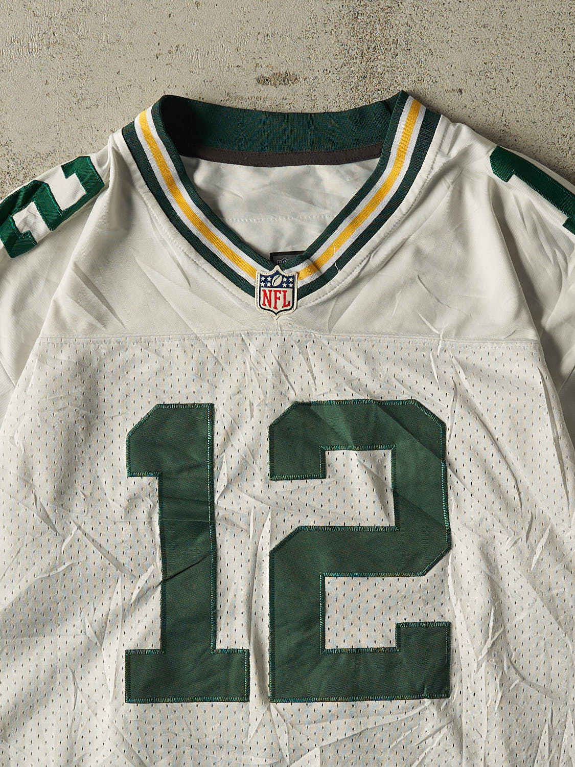 Vintage Y2K White Green Bay Packers #12 Aaron Rodgers Football Jersey (M)