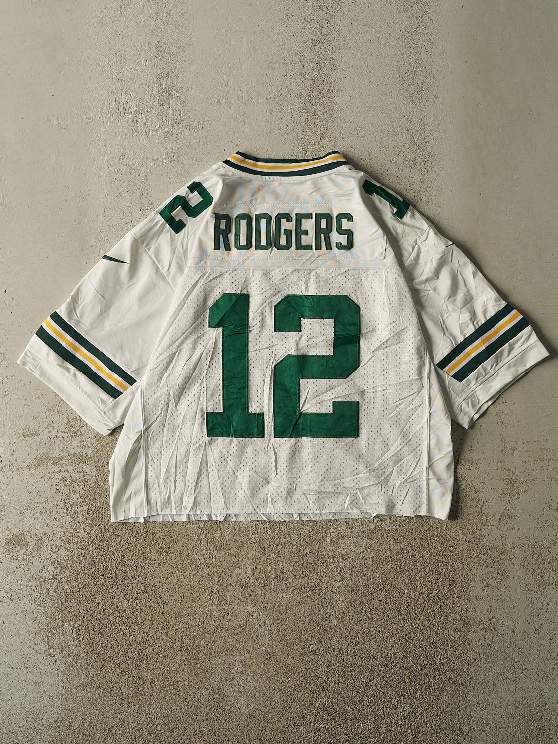 Vintage Y2K White Green Bay Packers #12 Aaron Rodgers Football Jersey (M)