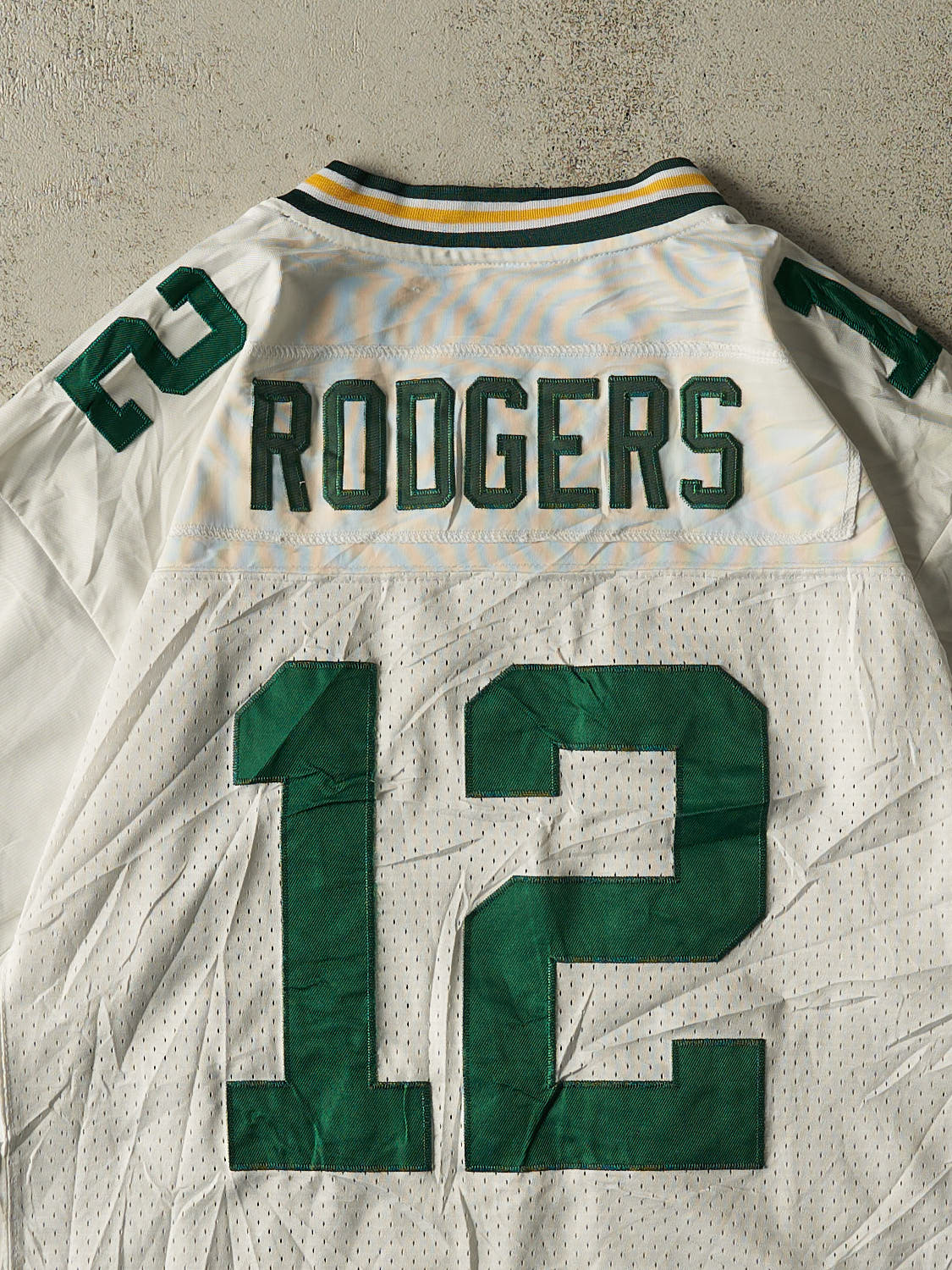 Vintage Y2K White Green Bay Packers #12 Aaron Rodgers Football Jersey (M)