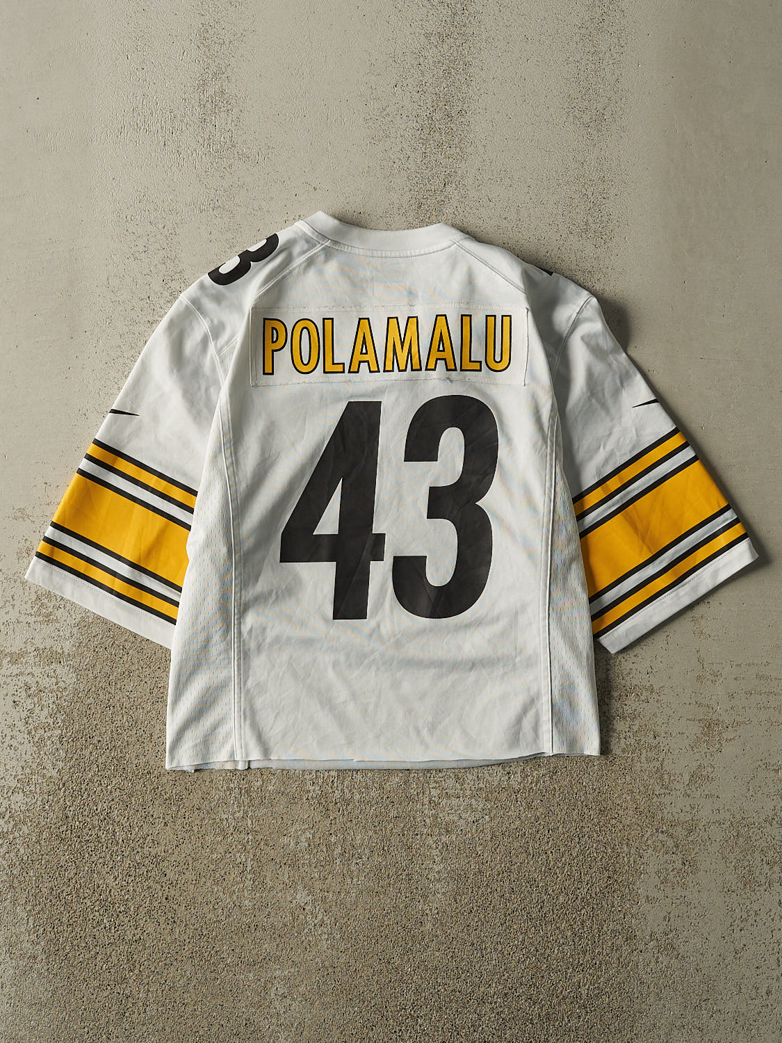 Vintage Y2K White Pittsburgh Steelers #43 Polamalu Football Jersey (S/M)