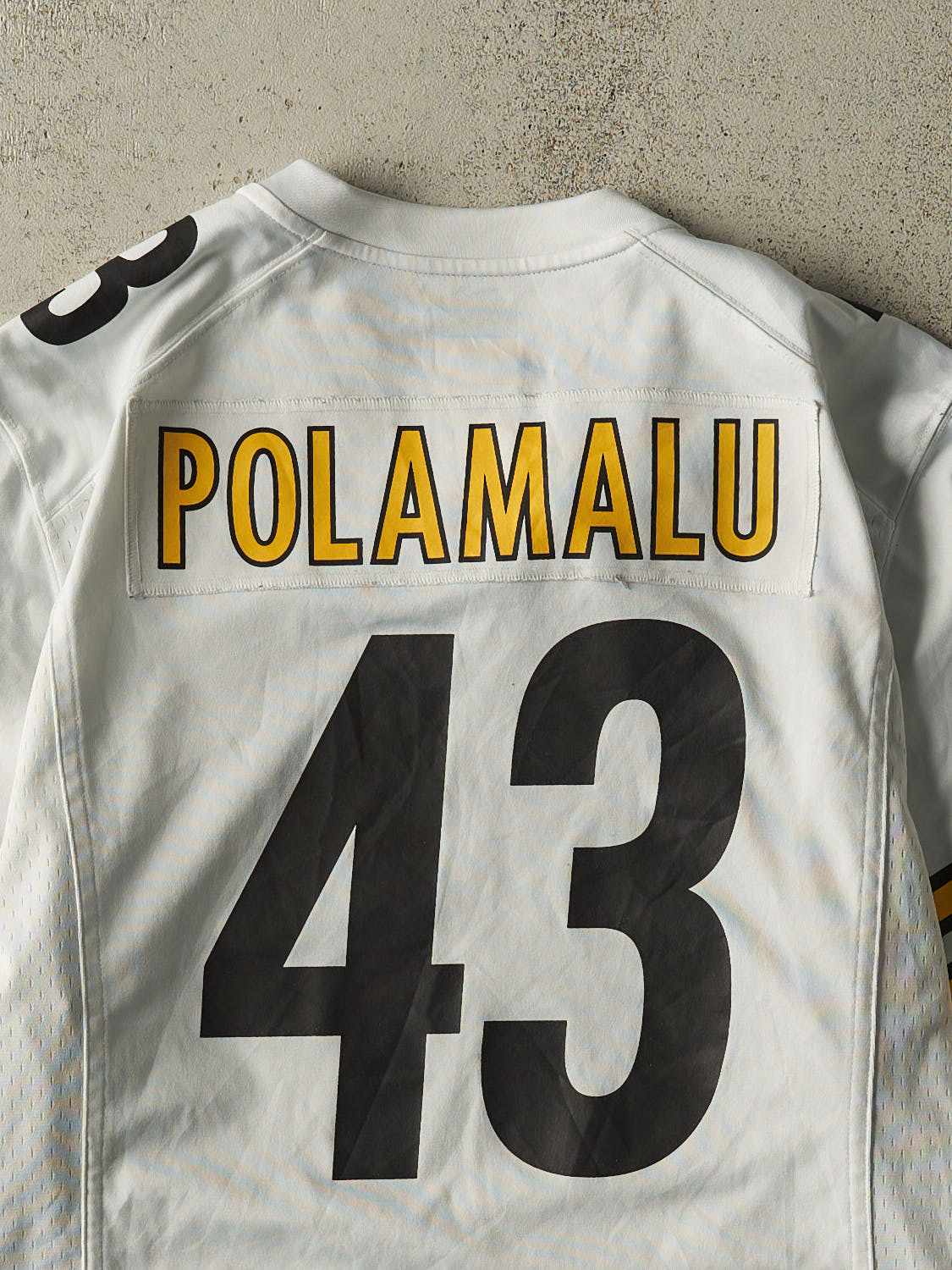 Vintage Y2K White Pittsburgh Steelers #43 Polamalu Football Jersey (S/M)