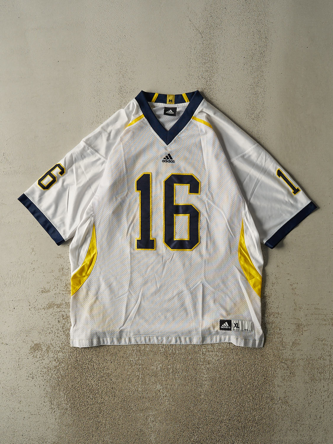 Vintage Y2K White University of Michigan Wolverines #16 Football Jersey (XXL/XXXL)