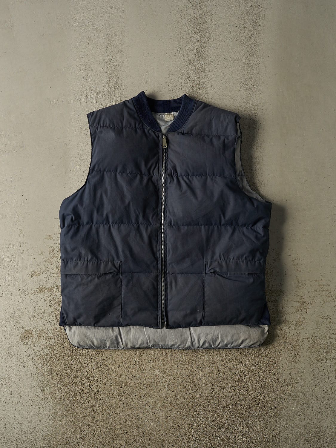 Vintage 80s Navy Blue Puffer Vest (XL/XXL)