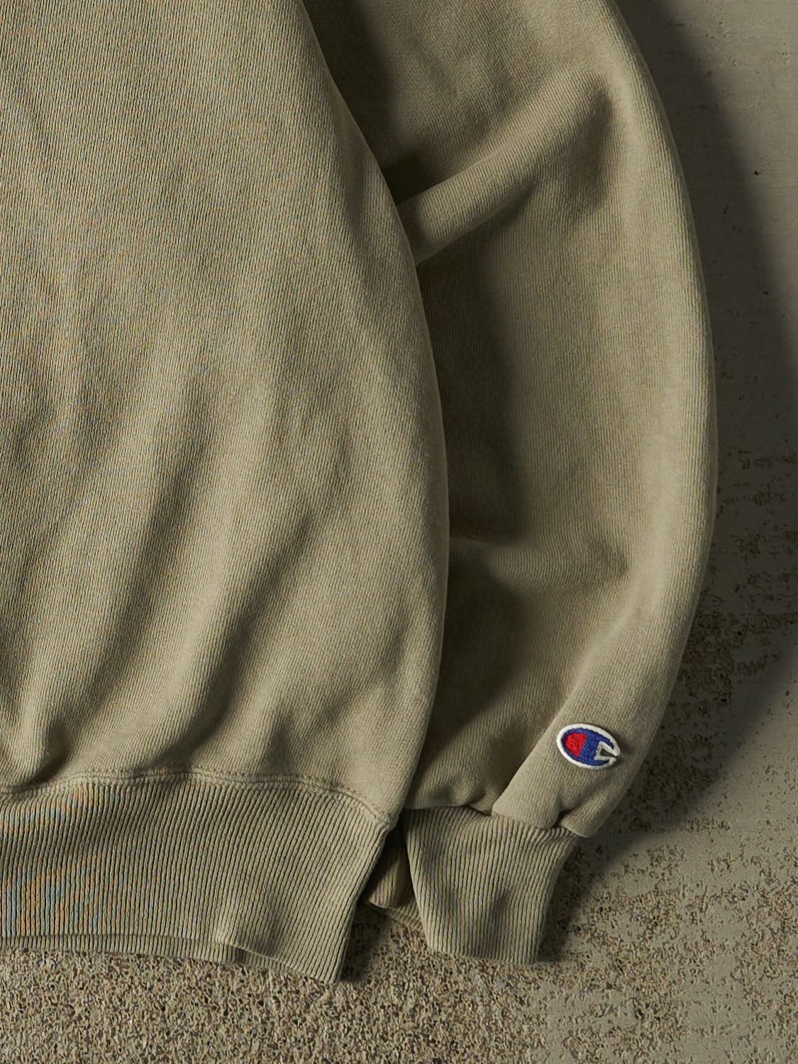 Vintage 90s Beige Champion Embroidered Crewneck (L)