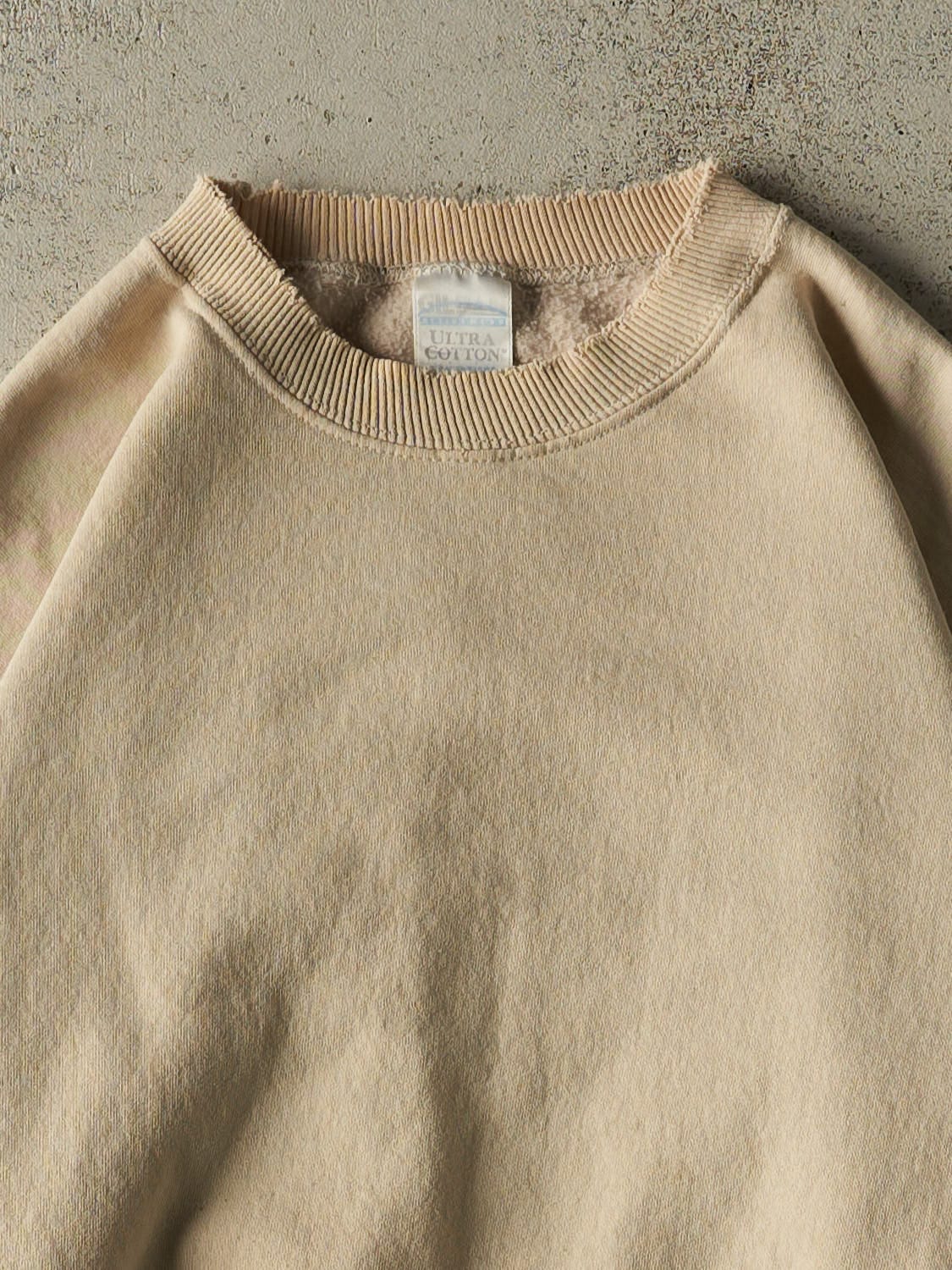 Vintage 90s Beige Blank Crewneck (L/XL)