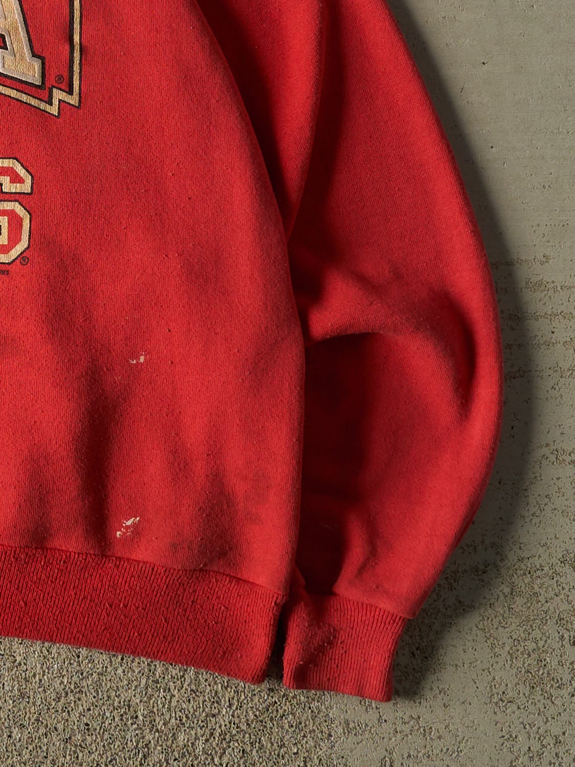 Vintage 94' Faded Red Indiana University Basketball Crewneck (L/XL)