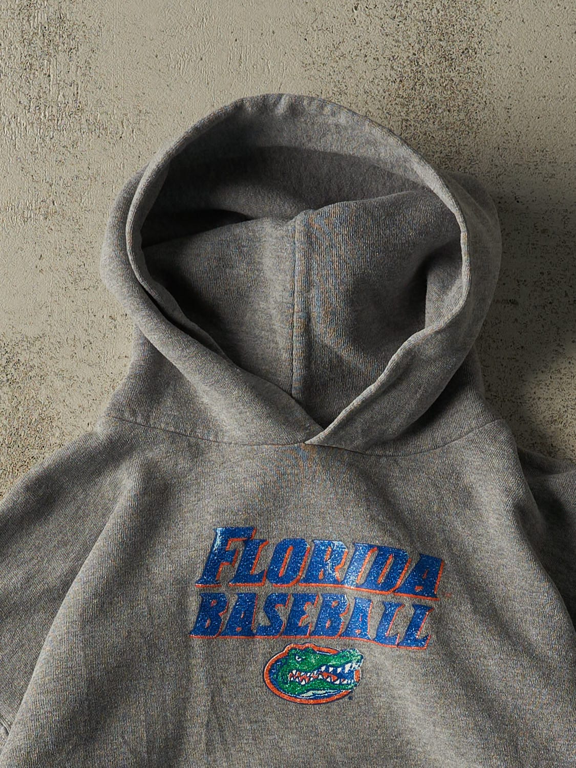 Vintage Y2K Grey Russell Athletic University of Florida Baseball Hoodie (S/M)