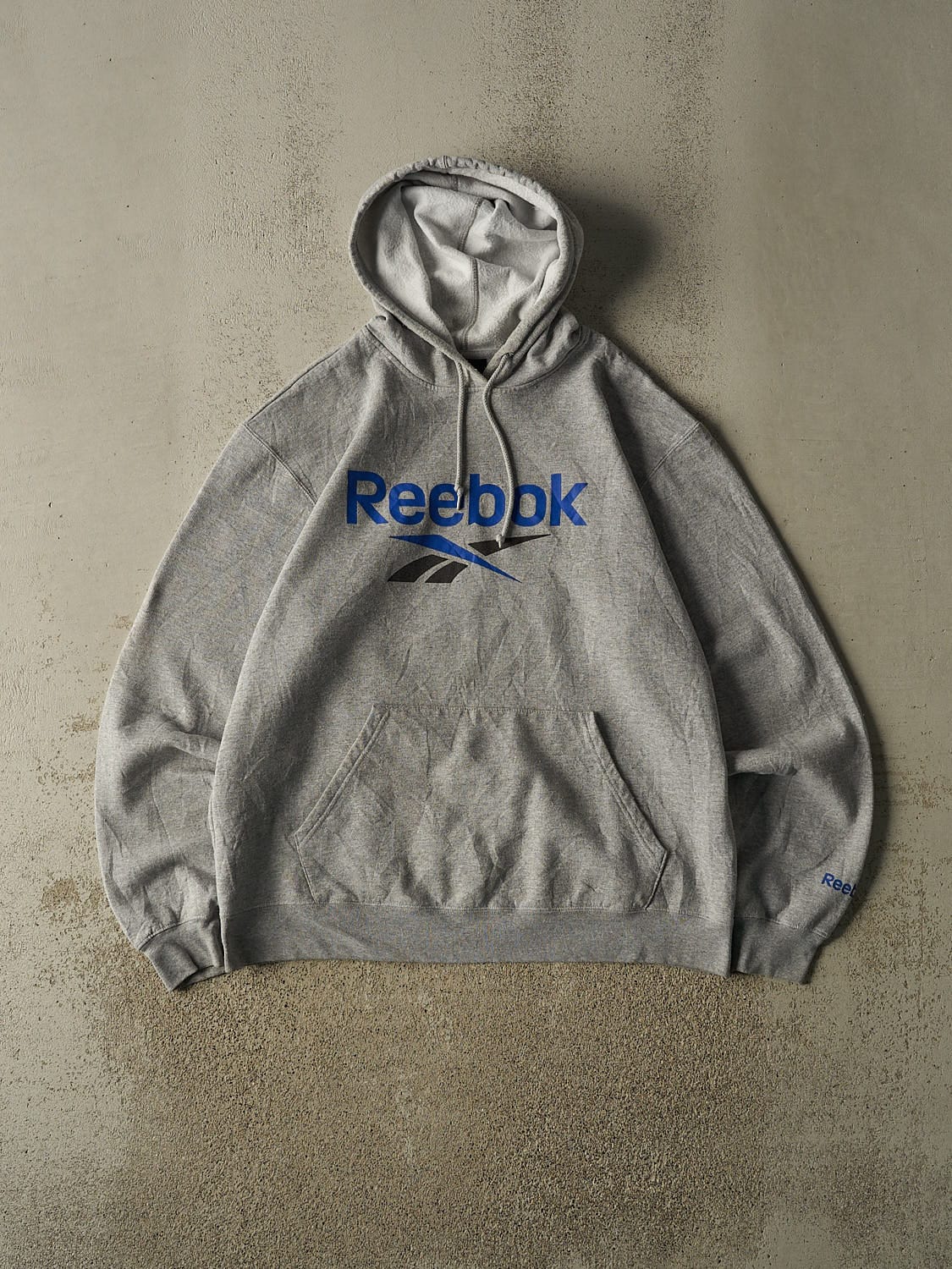 Vintage 90s Grey Reebok Logo Hoodie (XL)