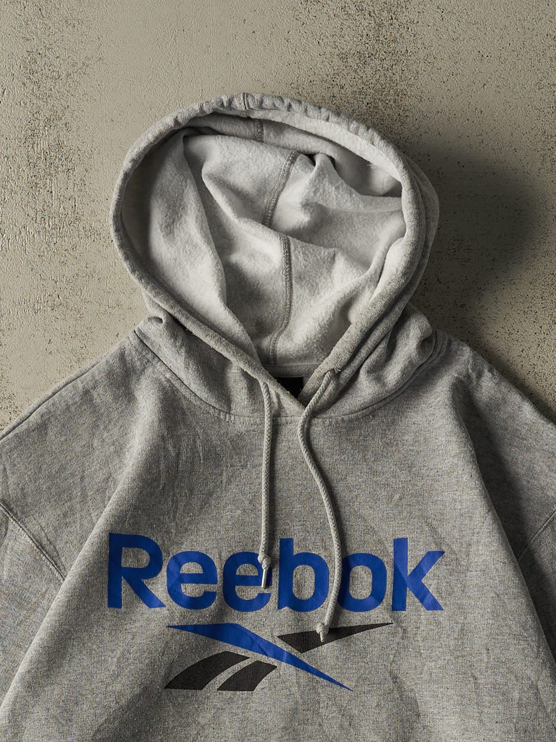 Vintage 90s Grey Reebok Logo Hoodie (XL)