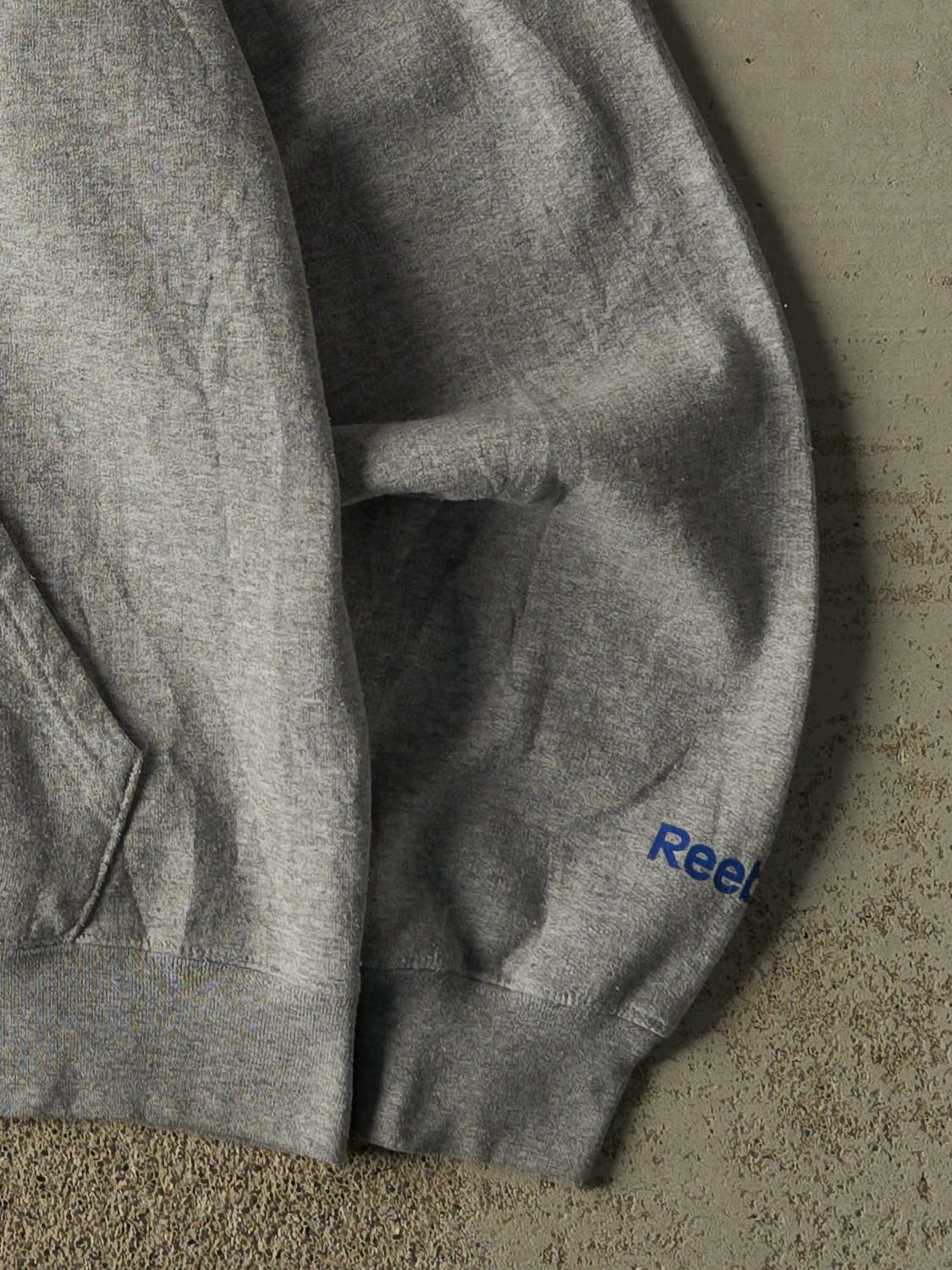 Vintage 90s Grey Reebok Logo Hoodie (XL)