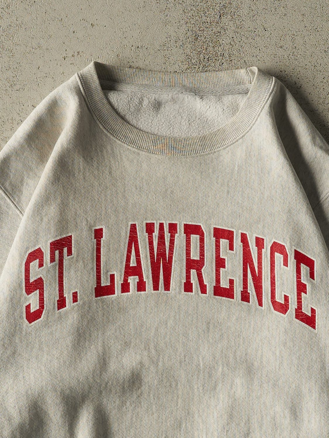 Vintage 90s Grey Champion Reverse Weave St. Lawrence Crewneck (S/M)