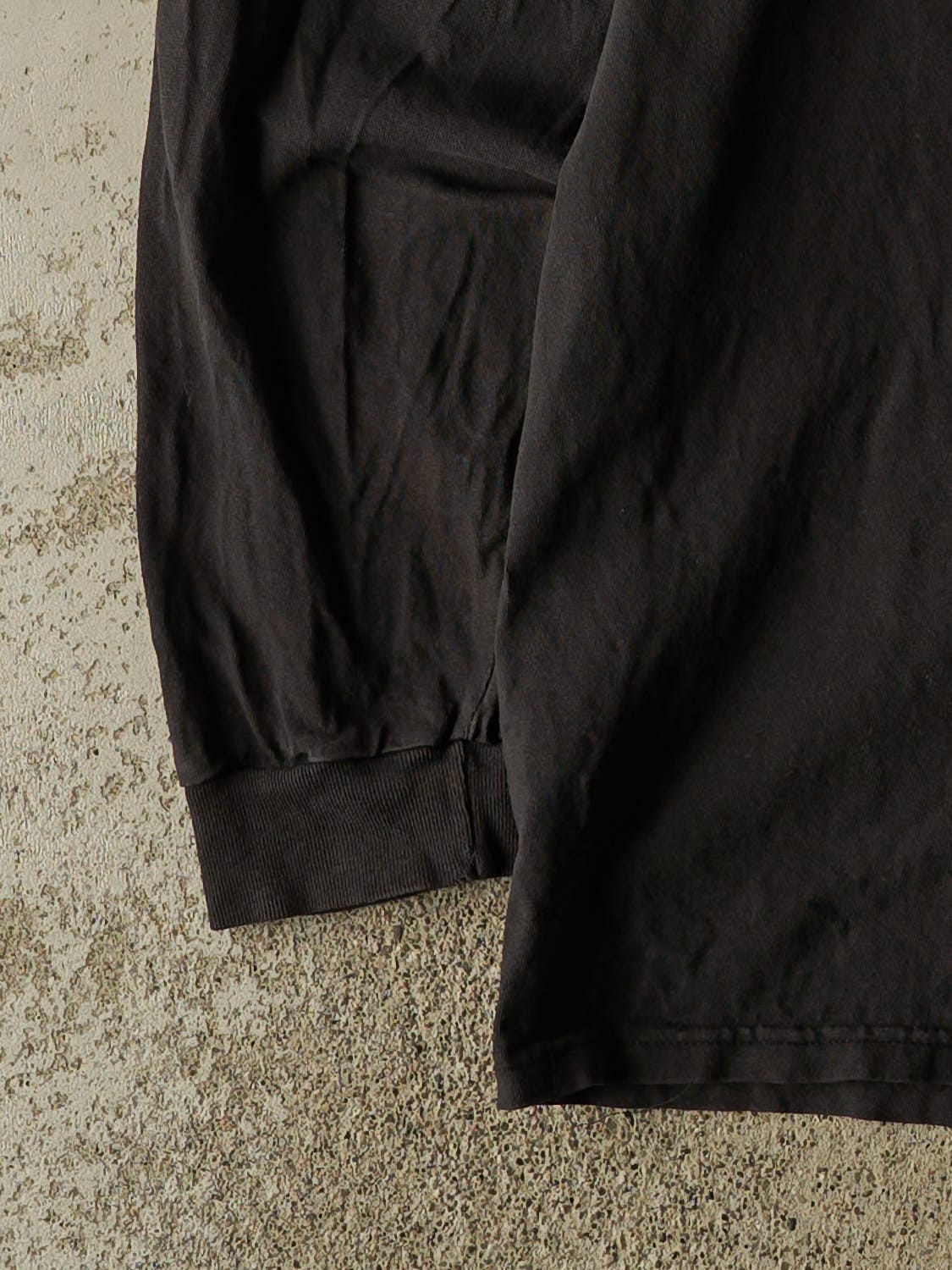 Vintage 90s Faded Black Nike Middle Swoosh Long Sleeve (XL/XXL)