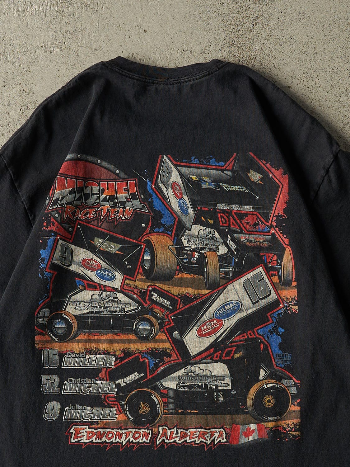 Vintage Y2K Black Michel Racing Team Tee (L/XL)
