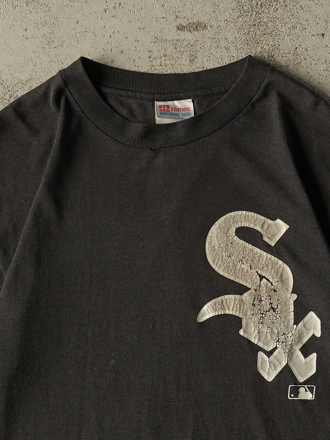 Vintage 90s Faded Black Chicago White Sox Single Stitch Tee (M)