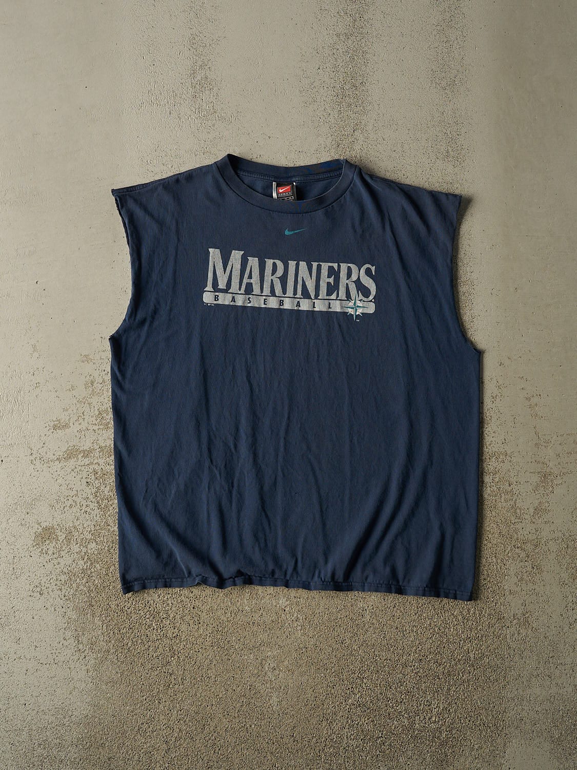 Vintage 02' Navy Blue Nike Seattle Mariners Cut Off Tee (XL)