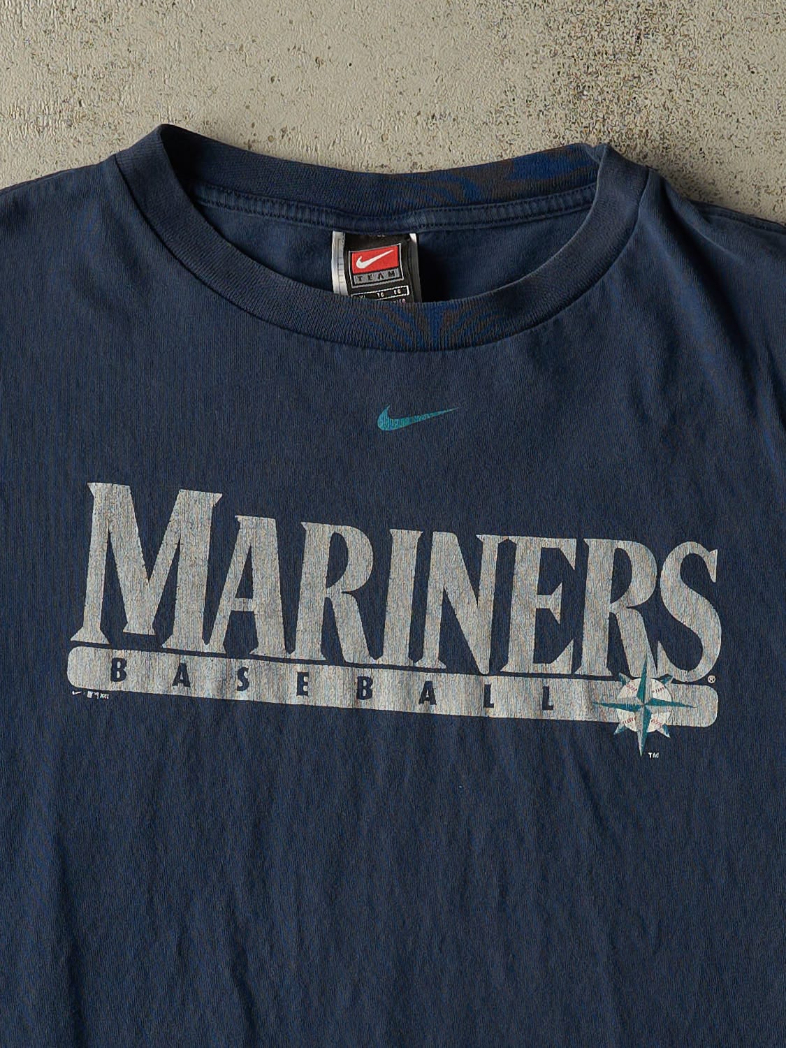Vintage 02' Navy Blue Nike Seattle Mariners Cut Off Tee (XL)