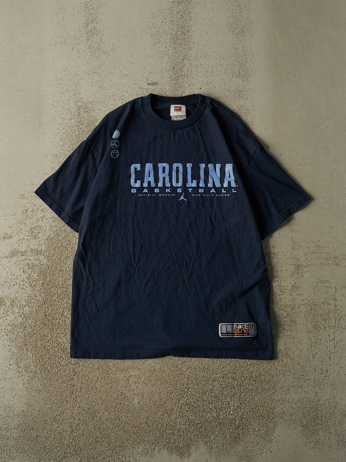 Vintage Y2K Navy Blue University of North Carolina Nike Elite Tee (L/XL)
