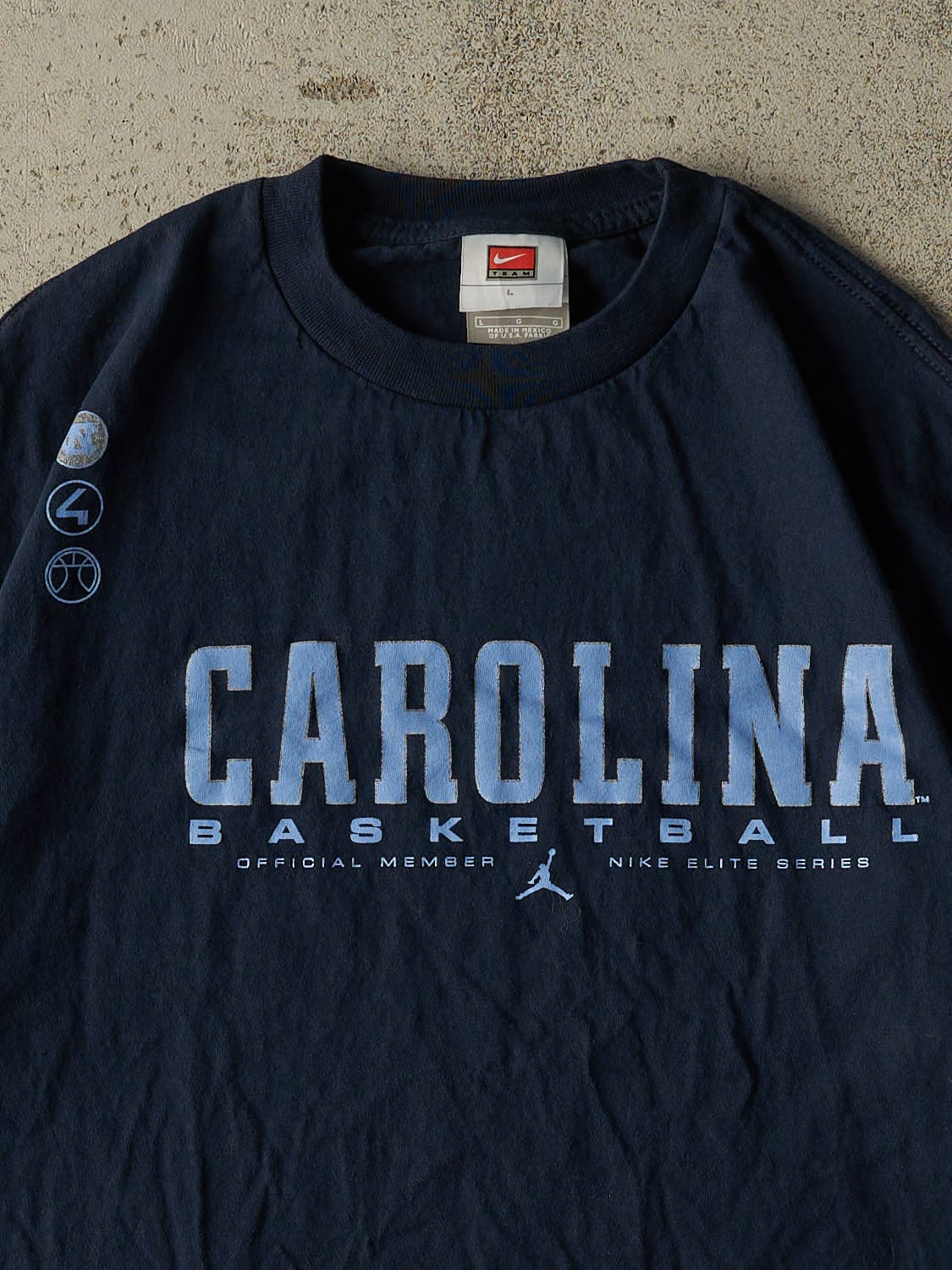 Vintage Y2K Navy Blue University of North Carolina Nike Elite Tee (L/XL)