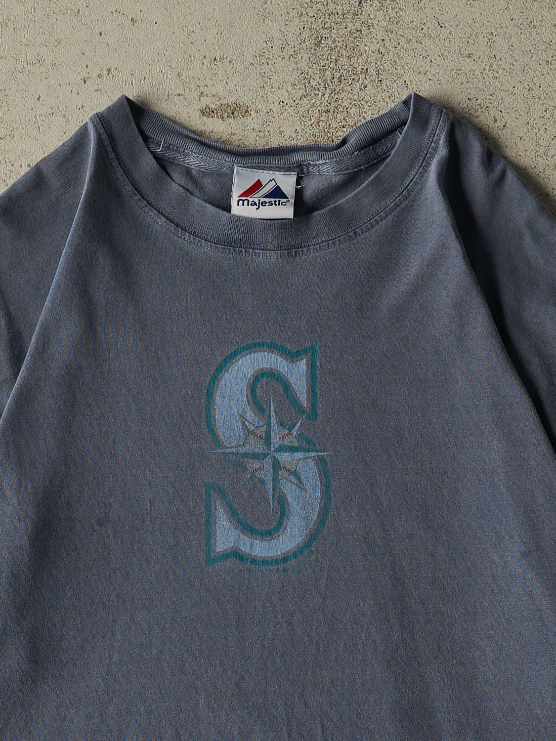 Vintage Y2K Washed Blue Seattle Mariners Tee (L/XL)