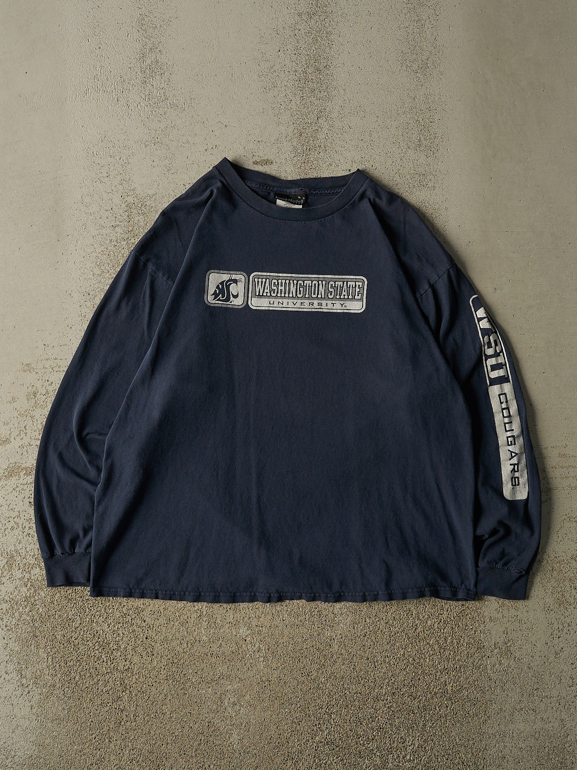 Vintage Y2K Navy Blue Washington State University Long Sleeve (L/XL)