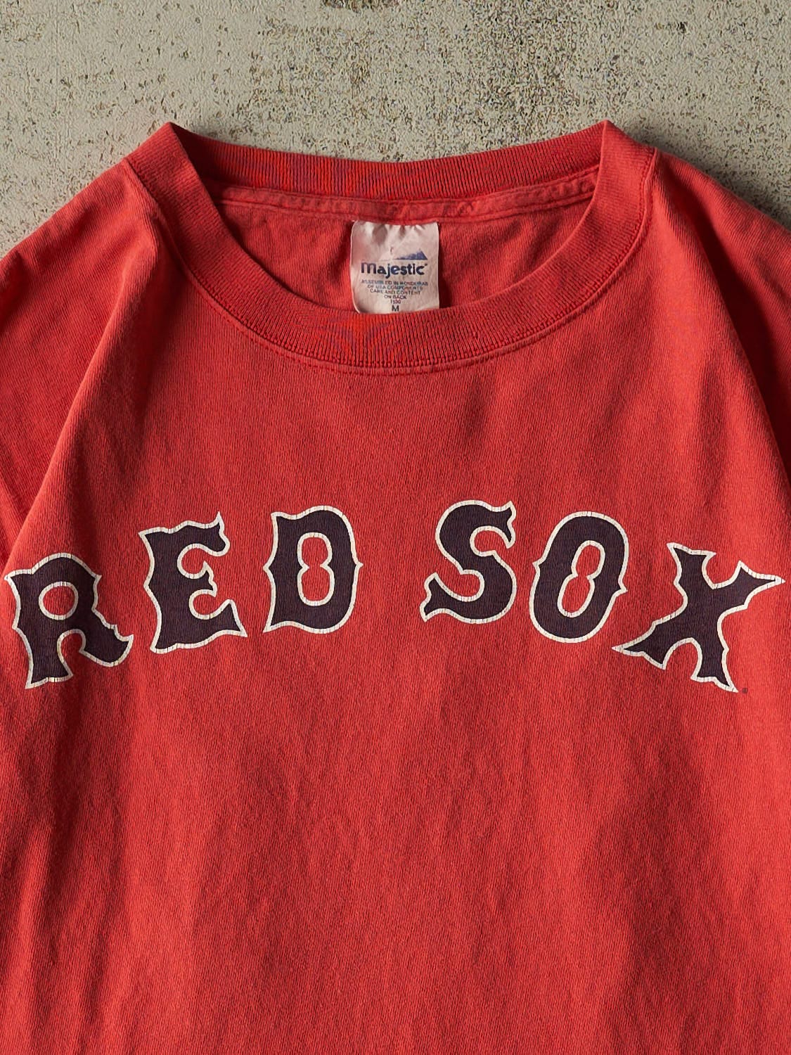 Vintage Y2K Faded Red Boston Red Sox #18 Damon Player Tee (M/L)