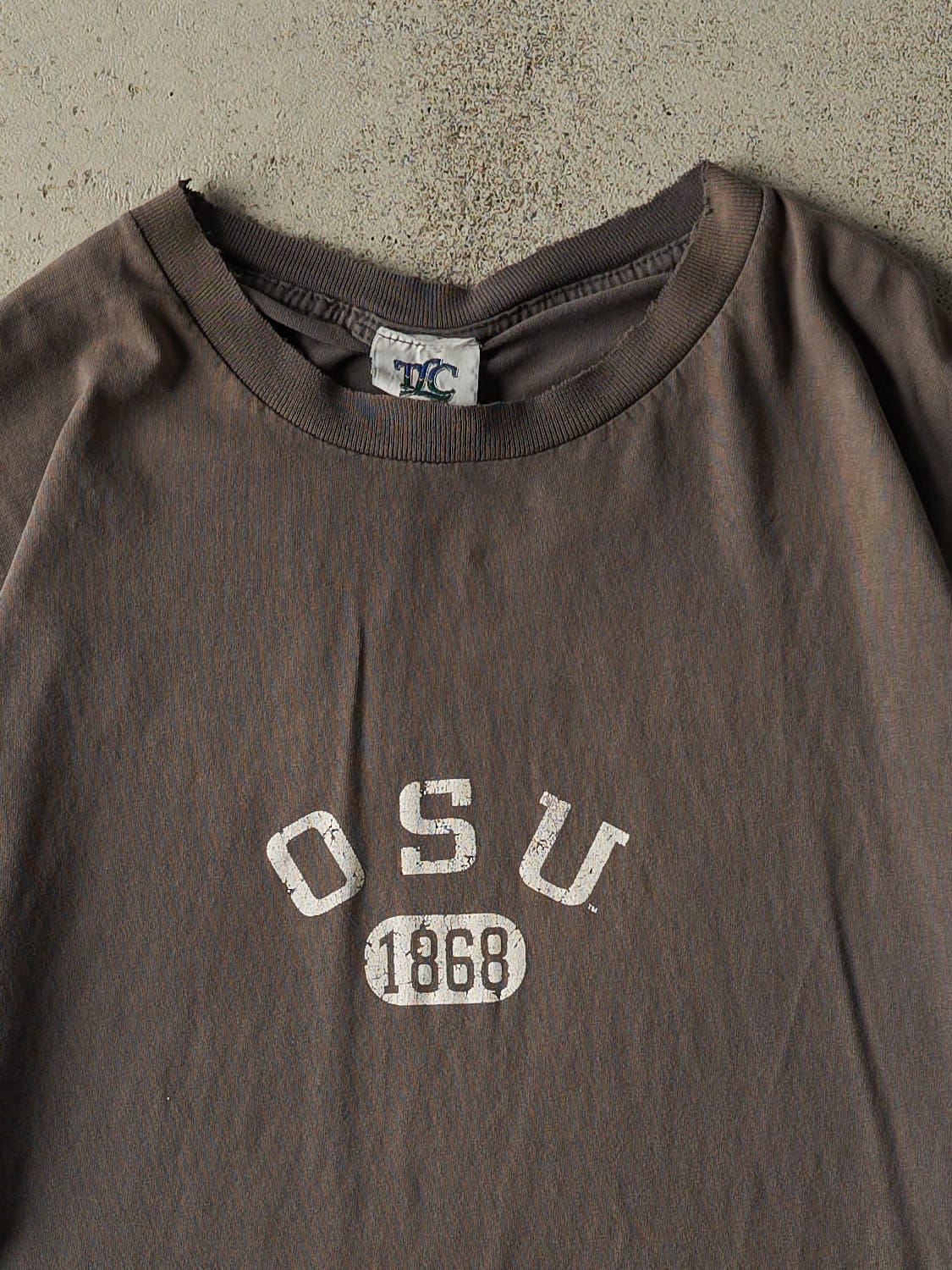 Vintage 90s Charcoal Grey Ohio State University Tee (XL/XXL)