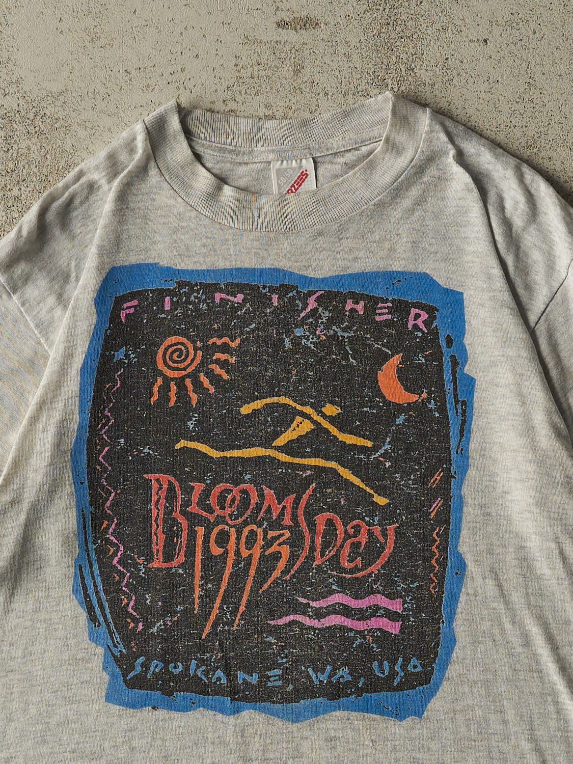 Vintage 93' Heather Grey Nike Bloomsday Running Art Tee (L)