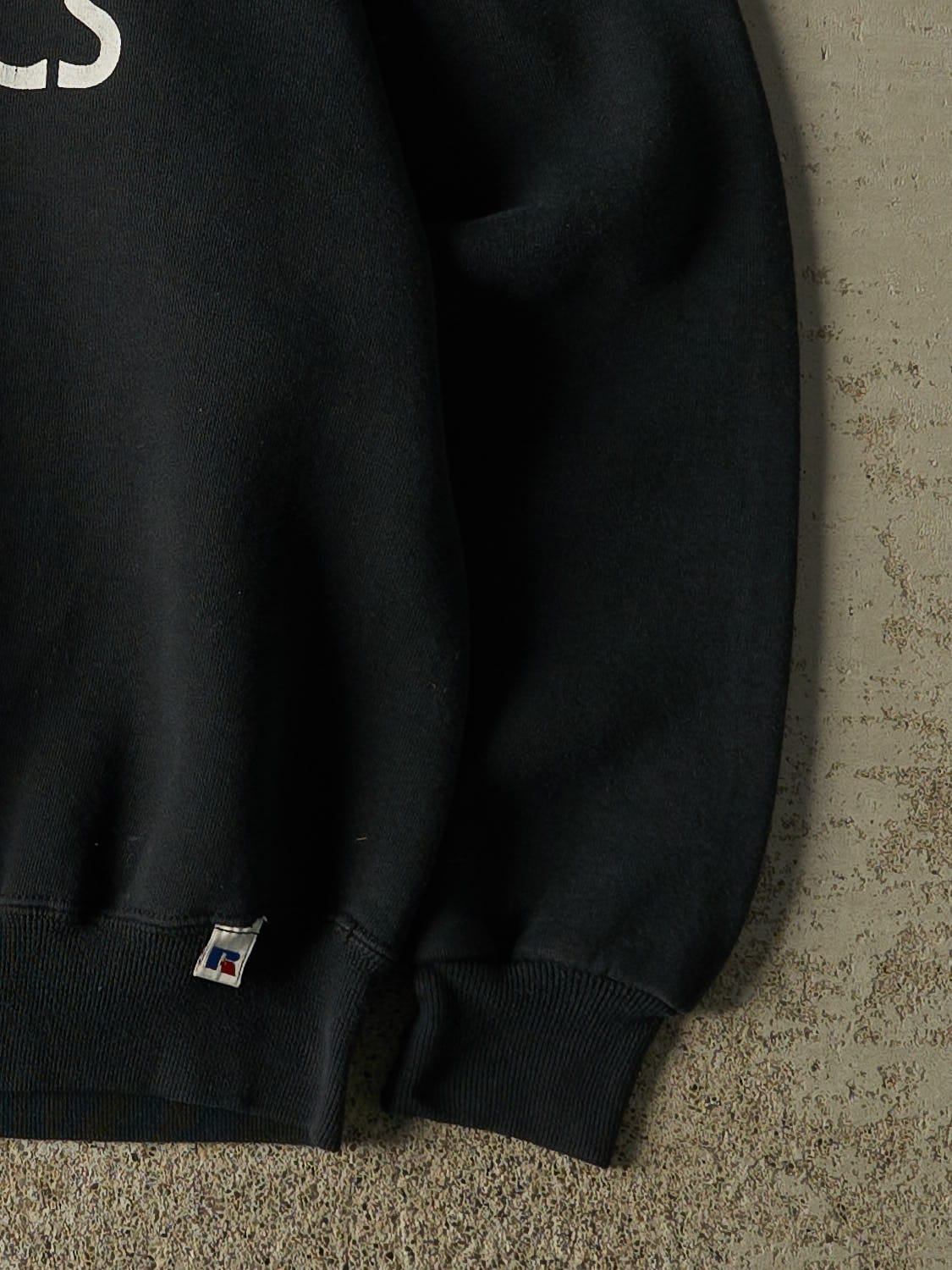 Vintage 90s Faded Black Russell Athletic Huskie Athletics Crewneck (S/M)