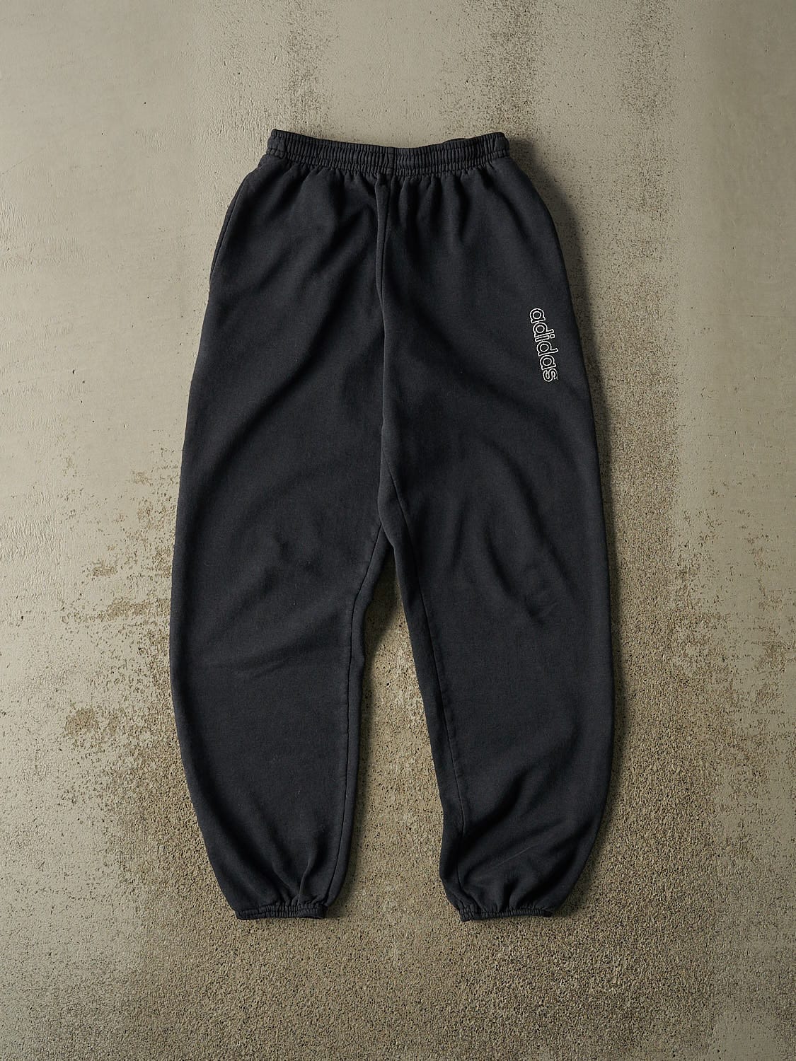 Vintage 90s Faded Black Adidas Embroidered Sweatpants (24x28)
