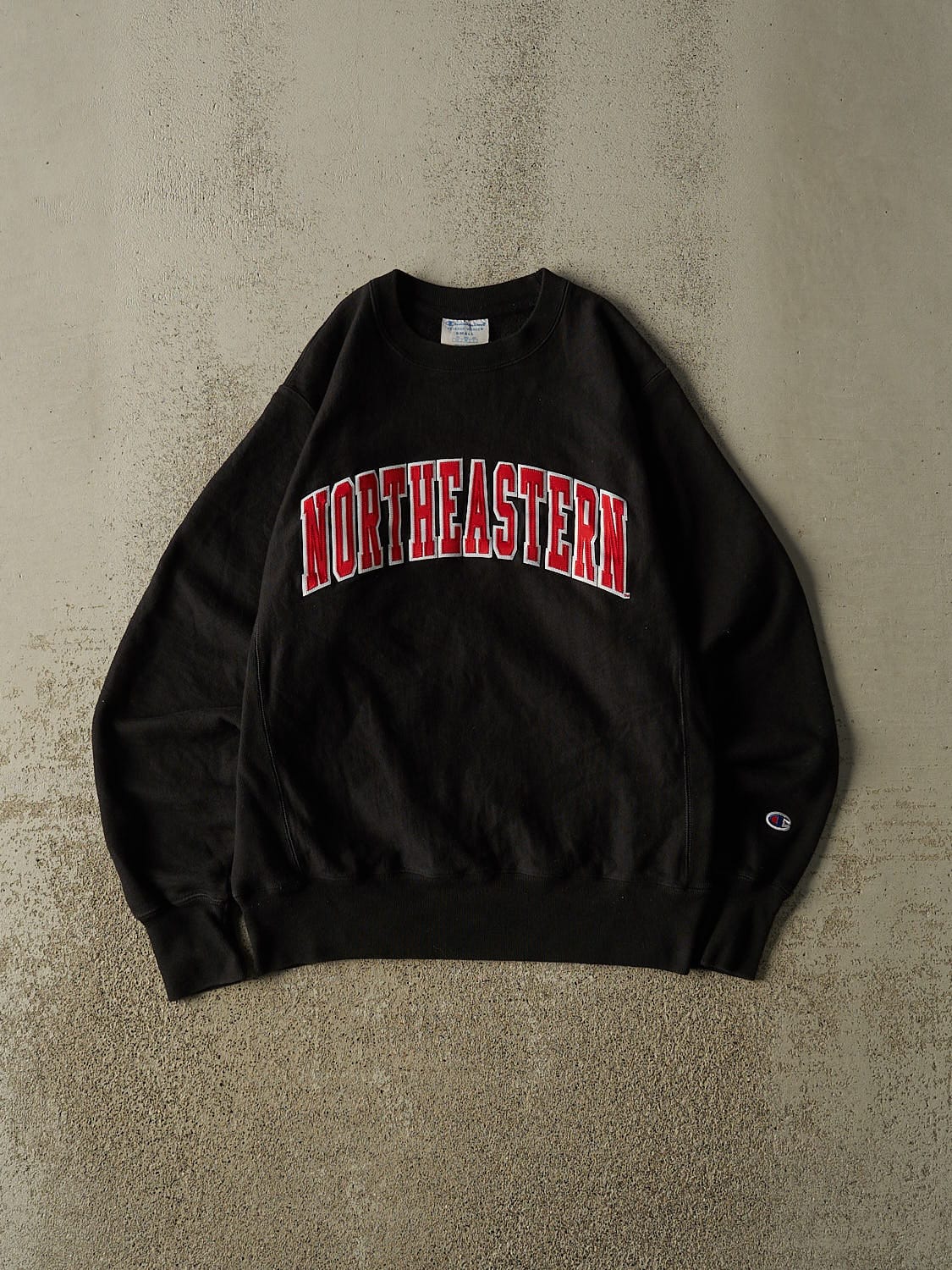 Vintage Y2K Black Champion Reverse Weave Northeastern Crewneck (XS/S)