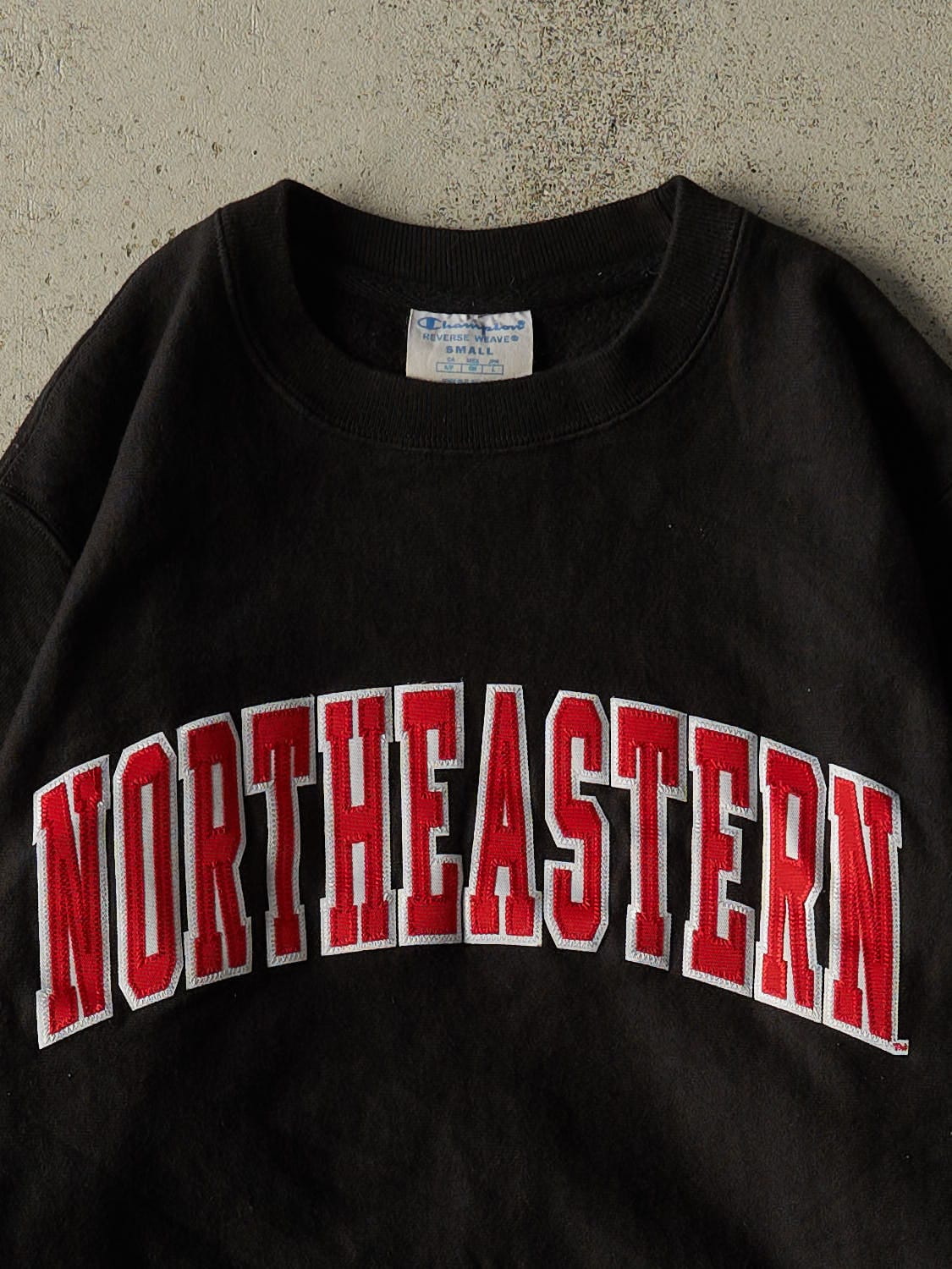 Vintage Y2K Black Champion Reverse Weave Northeastern Crewneck (XS/S)