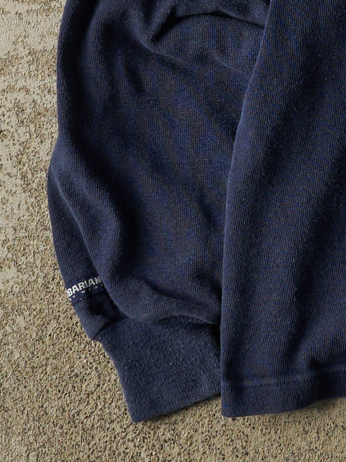 Vintage 90s Navy Blue Hockey Hall Of Fame Textured Long Sleeve (L)