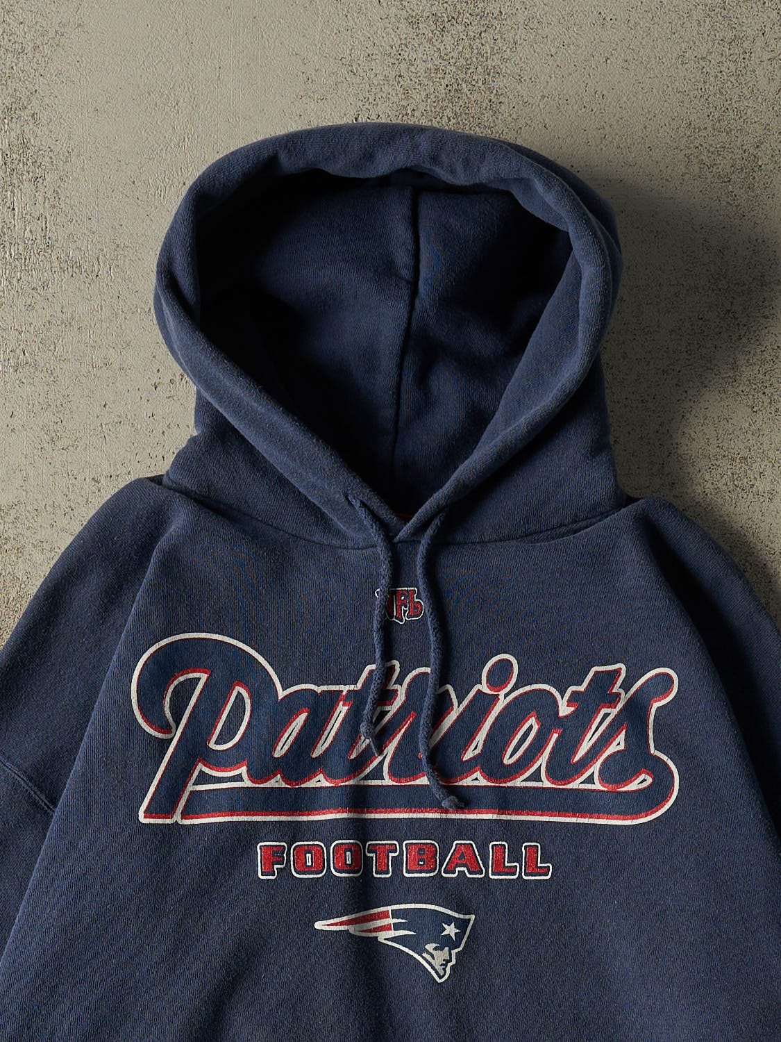 Vintage 90s Navy Blue New England Patriots Hoodie (L)