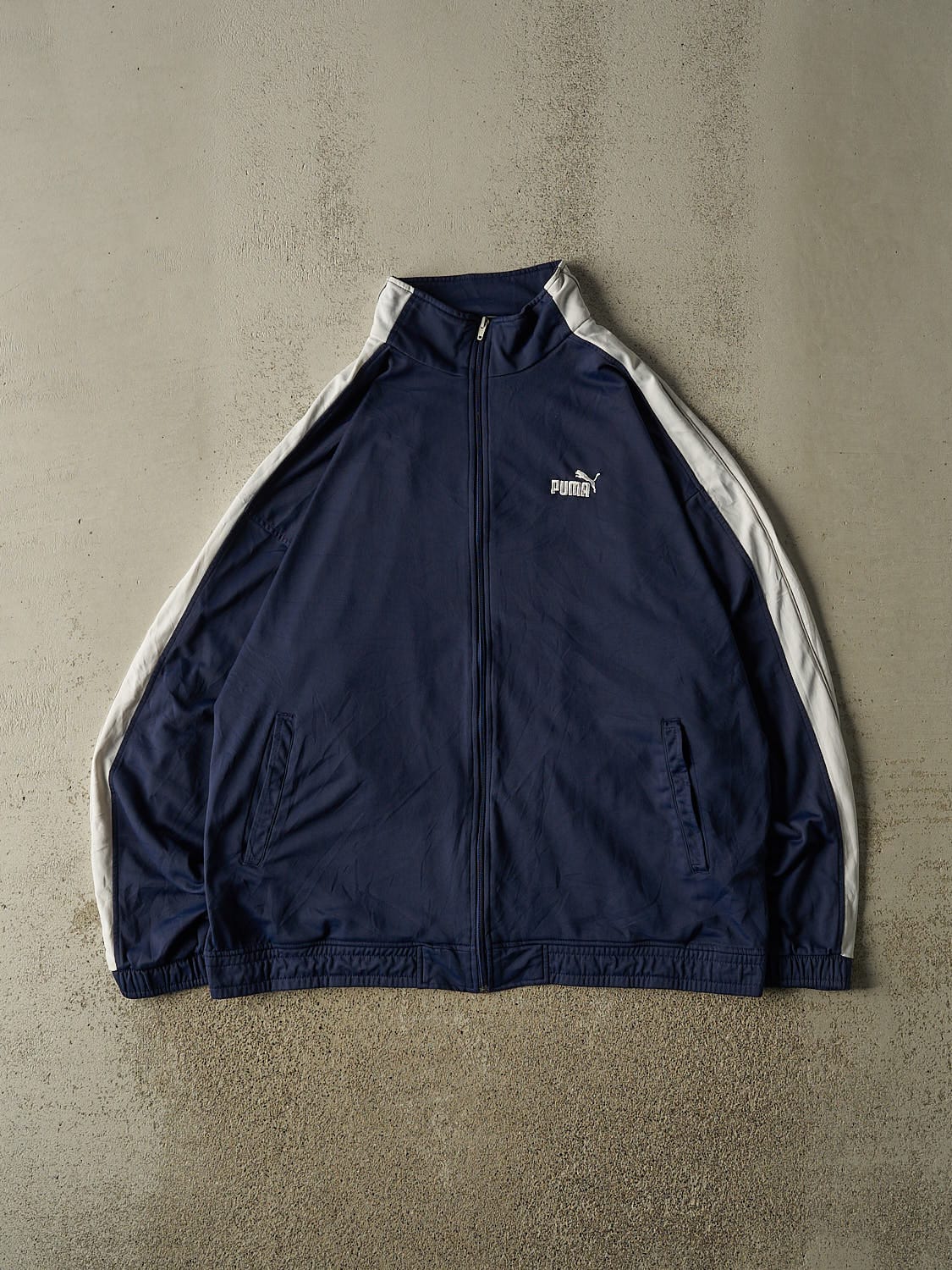 Vintage Y2K Navy Blue Puma Track Sweater (XL/XXL)