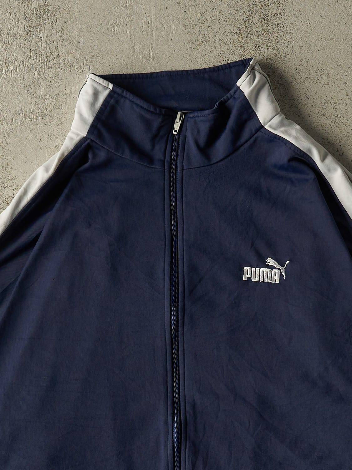 Vintage Y2K Navy Blue Puma Track Sweater (XL/XXL)