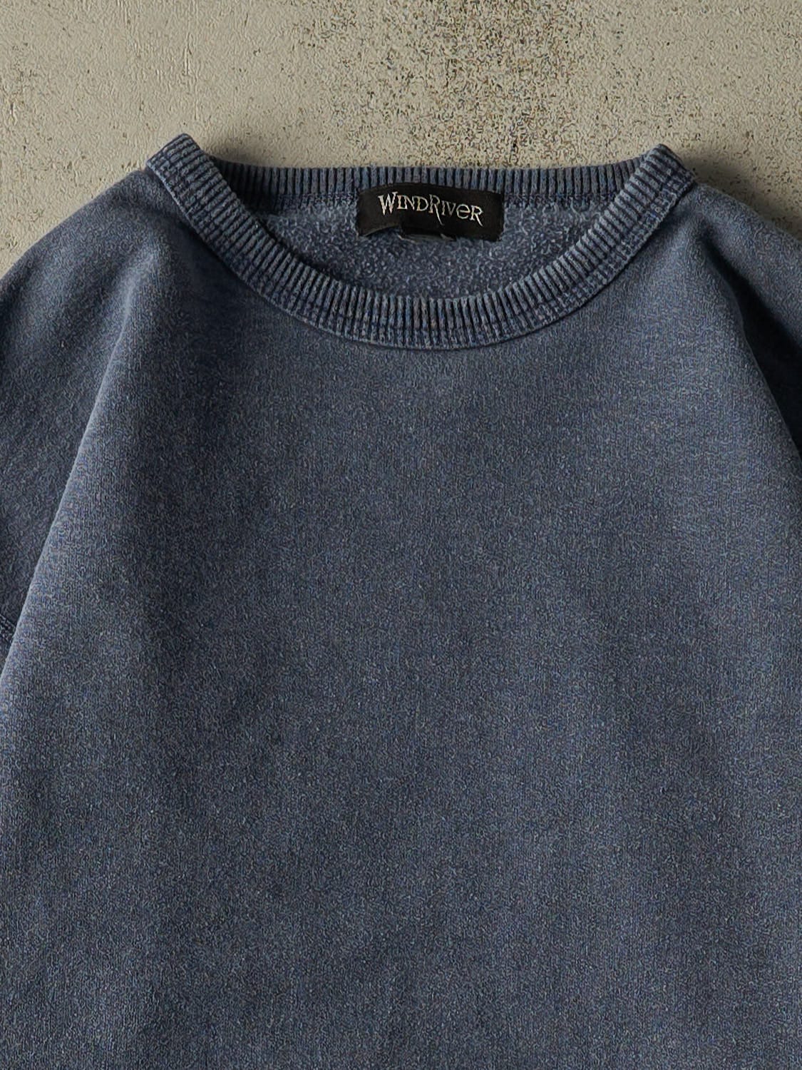 Vintage 90s Washed Blue Wind River Blank Crewneck (XL/XXL)