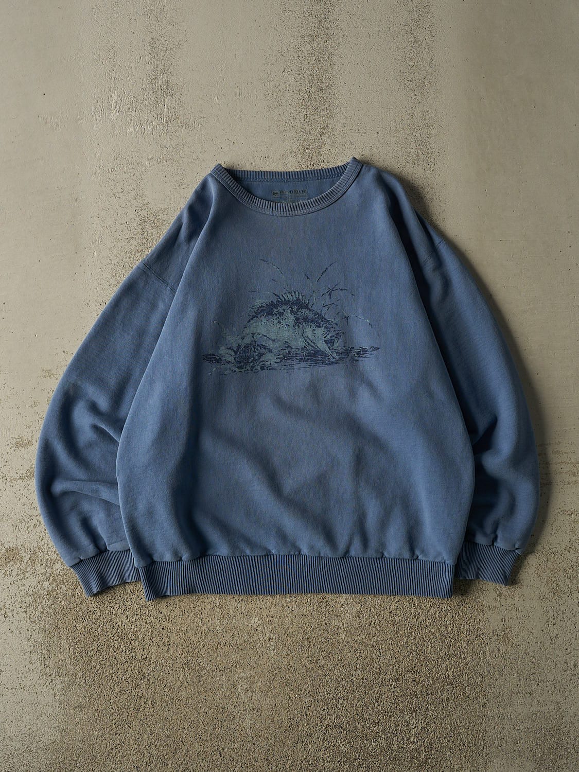 Vintage Y2K Blue Wind River Fish Crewneck (XL)